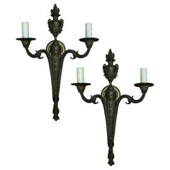 Pair of 19th Century French Continental Bronze Sconces