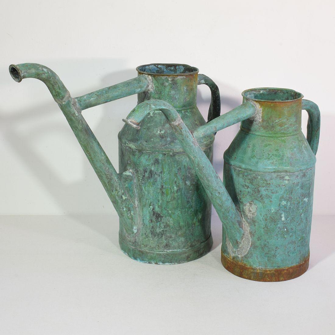 Pair of 19th Century, French Copper Water Cans In Good Condition For Sale In Buisson, FR