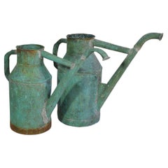 Used Pair of 19th Century, French Copper Water Cans