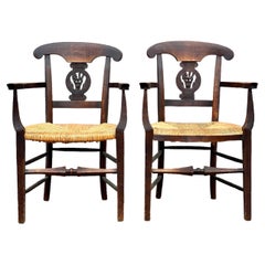 Pair of 19th Century French Country Carver Armchairs