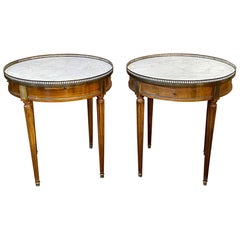 Paire de tables bouillotte en acajou du 19ème siècle de style Directoire français