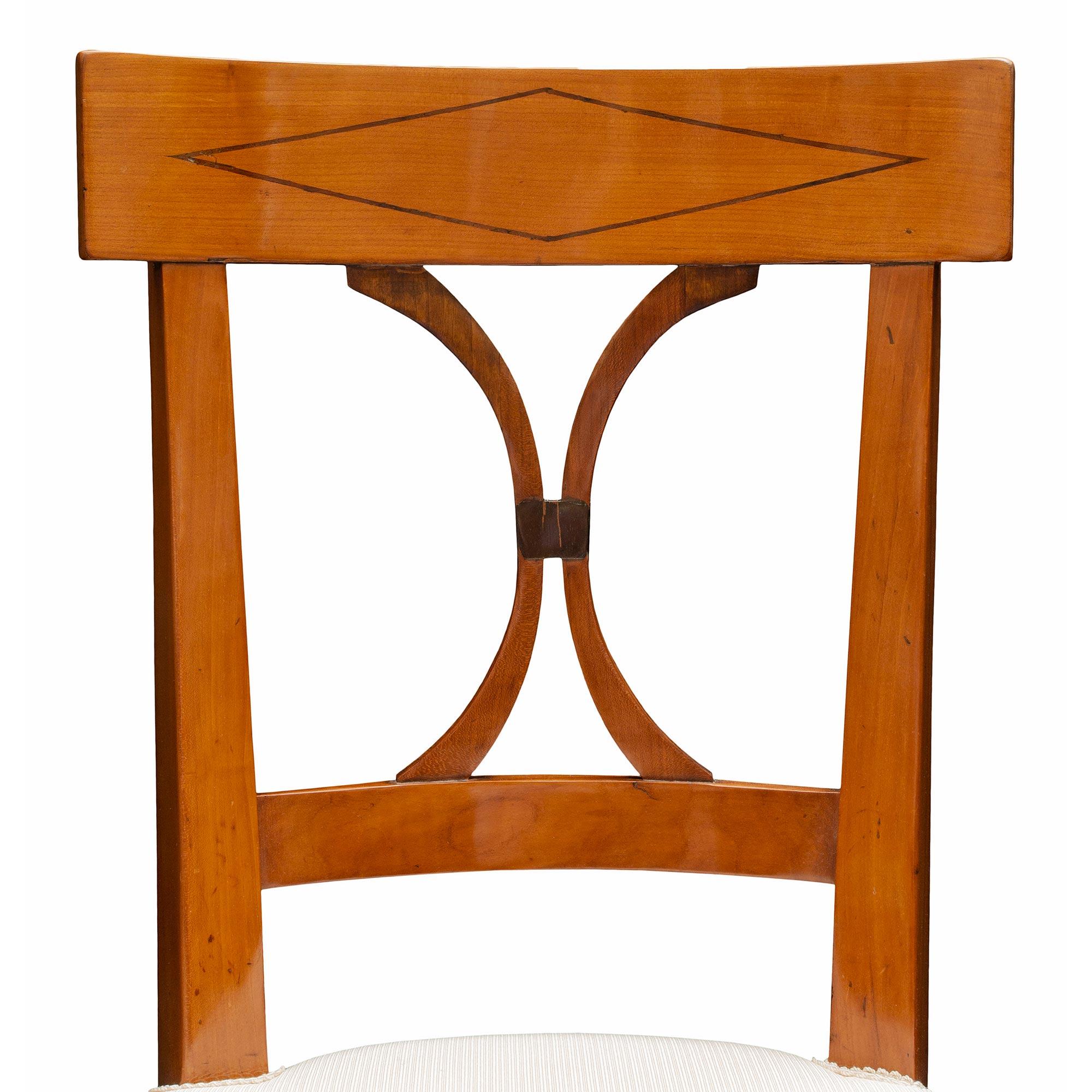 Pair of 19th Century French Directoire Style Cherrywood Chairs For Sale 3