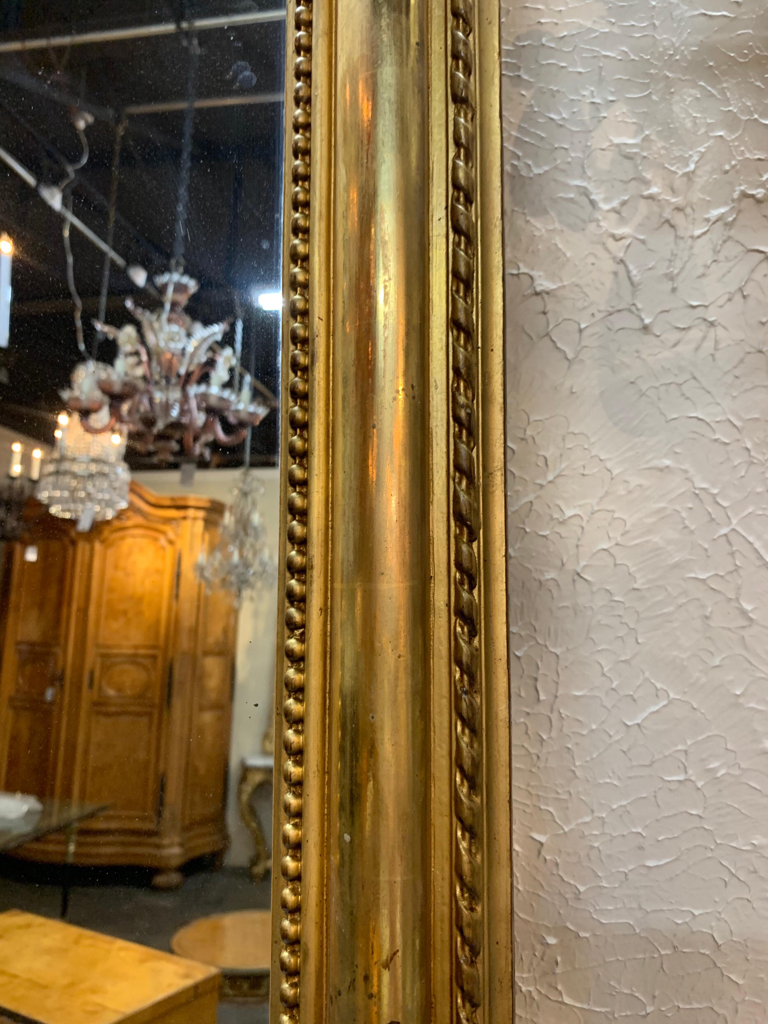 Pair of 19th Century French Directoire Style Giltwood Mirrors 1