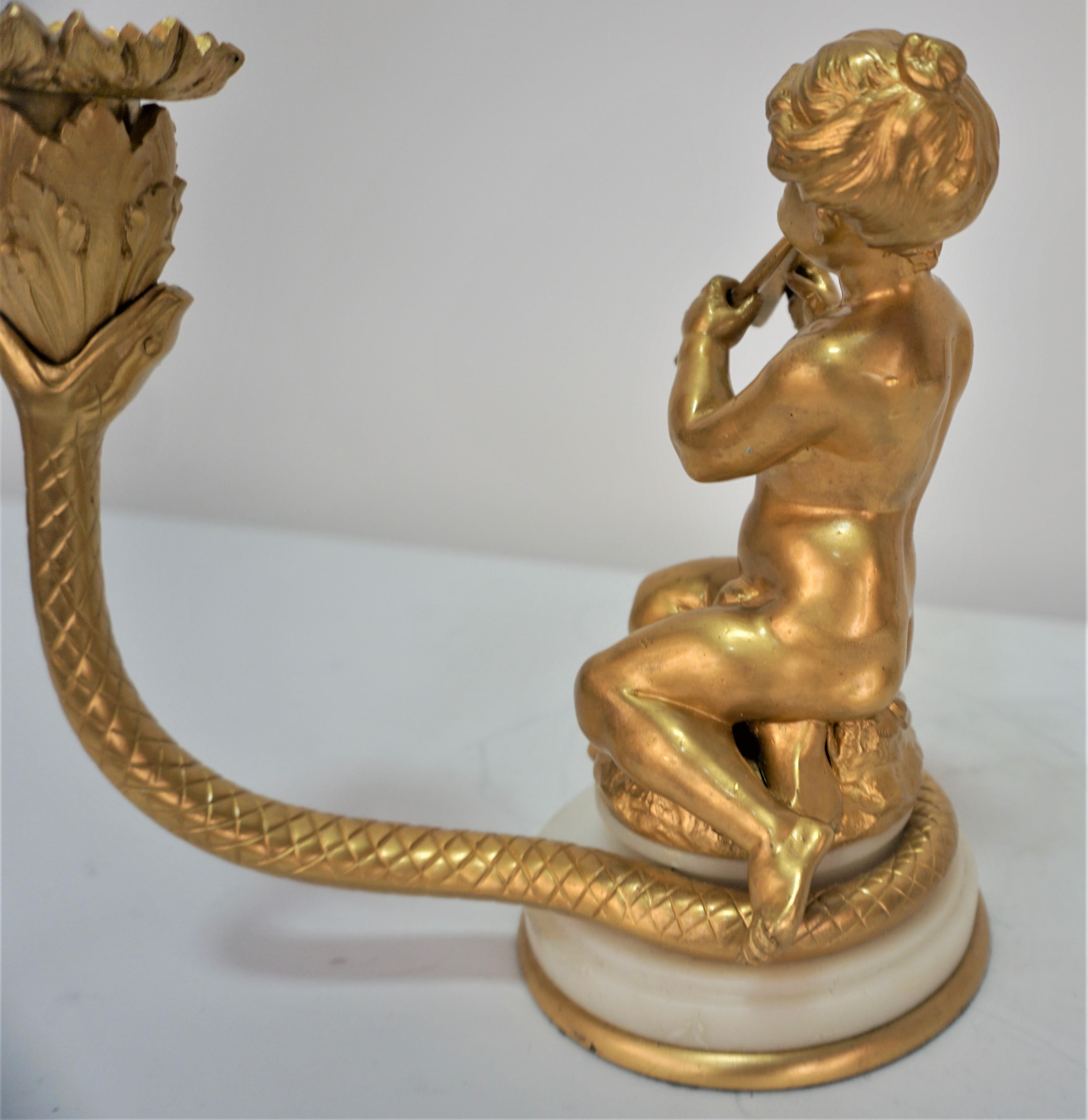 Pair of 19th Century French Doré Bronze Candlesticks 2