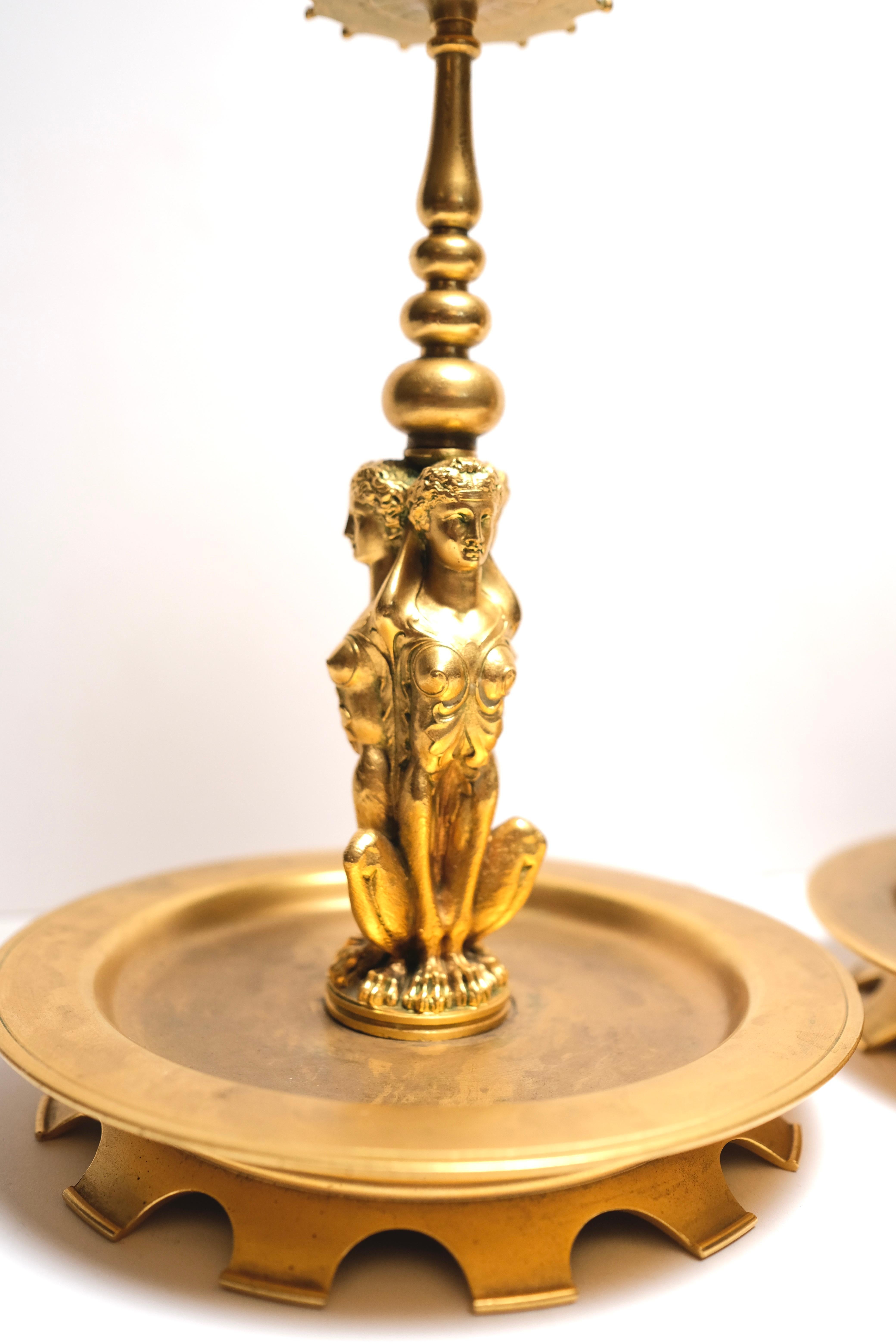 Paar französische Doré-Bronze-Kerzenleuchter des 19. (19. Jahrhundert) im Angebot