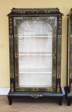 Pair of 19th Century French Ebonised Boulle Cabinets