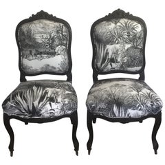 Pair of 19th Century French Ebonized Side Chairs