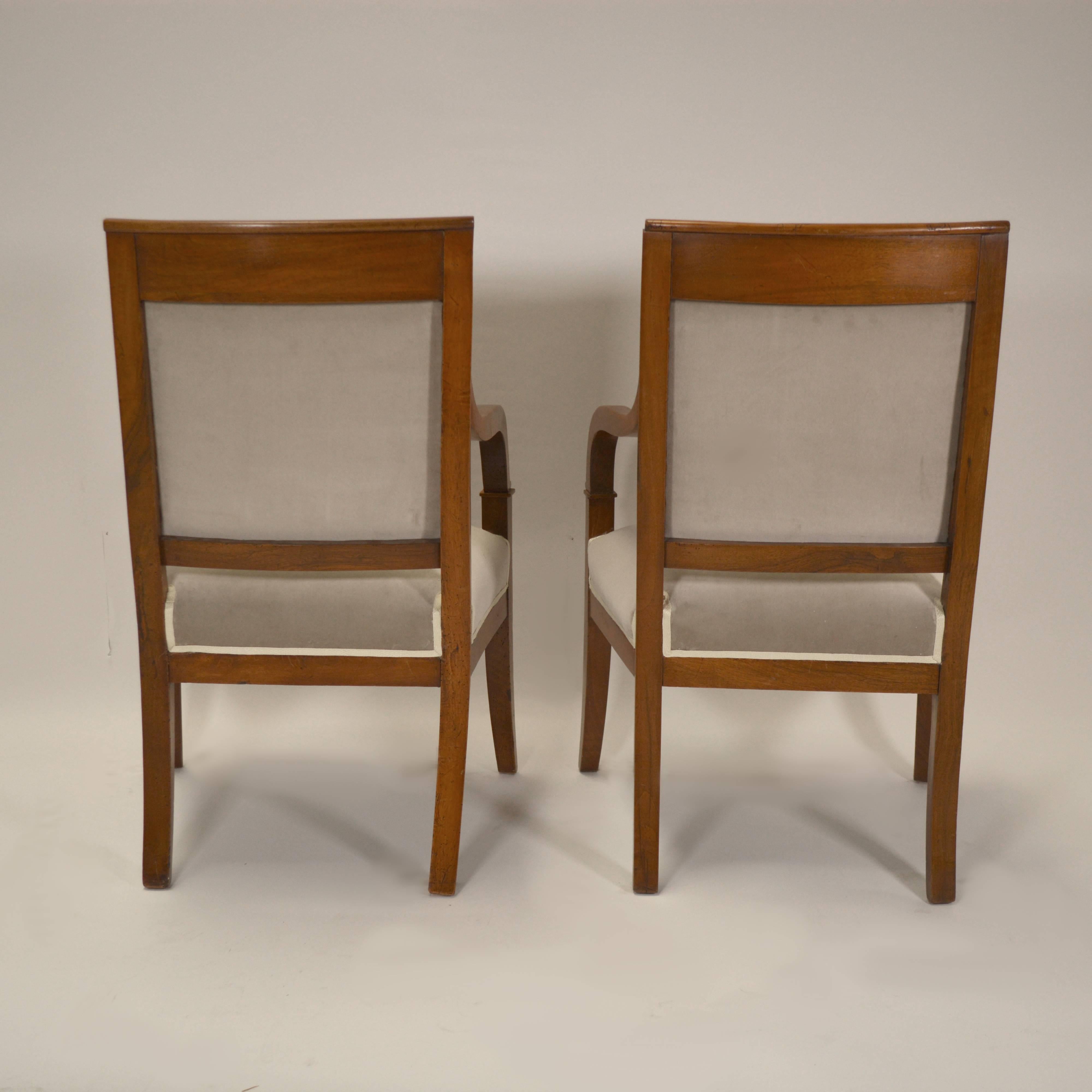 Pair of 19th Century French Empire Armchairs For Sale 2