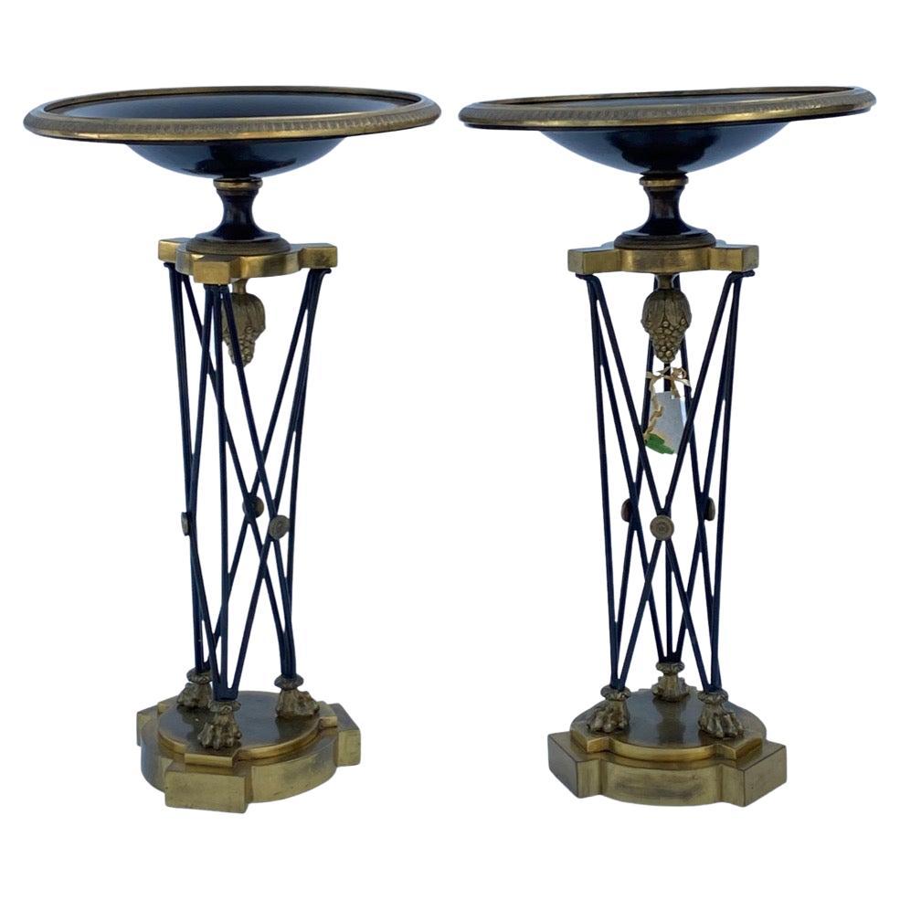 Pair of 19th Century French Empire Bronze Garnitures For Sale