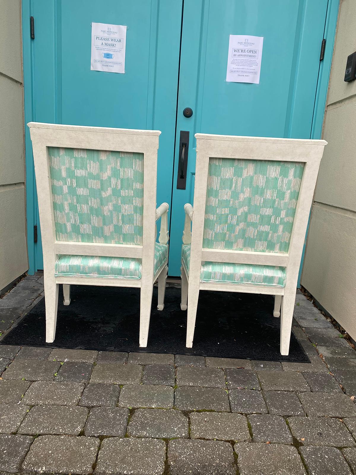 Pair of 19th Century French Empire Armchairs with Custom Finish In Good Condition For Sale In Atlanta, GA