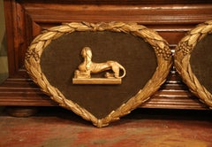 Pair of 19th Century French Empire Carved Giltwood Wall Plaques with Sphinx