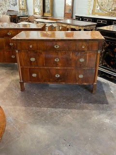 Pair of 19th Century French Empire Exotic Black Walnut Commodes