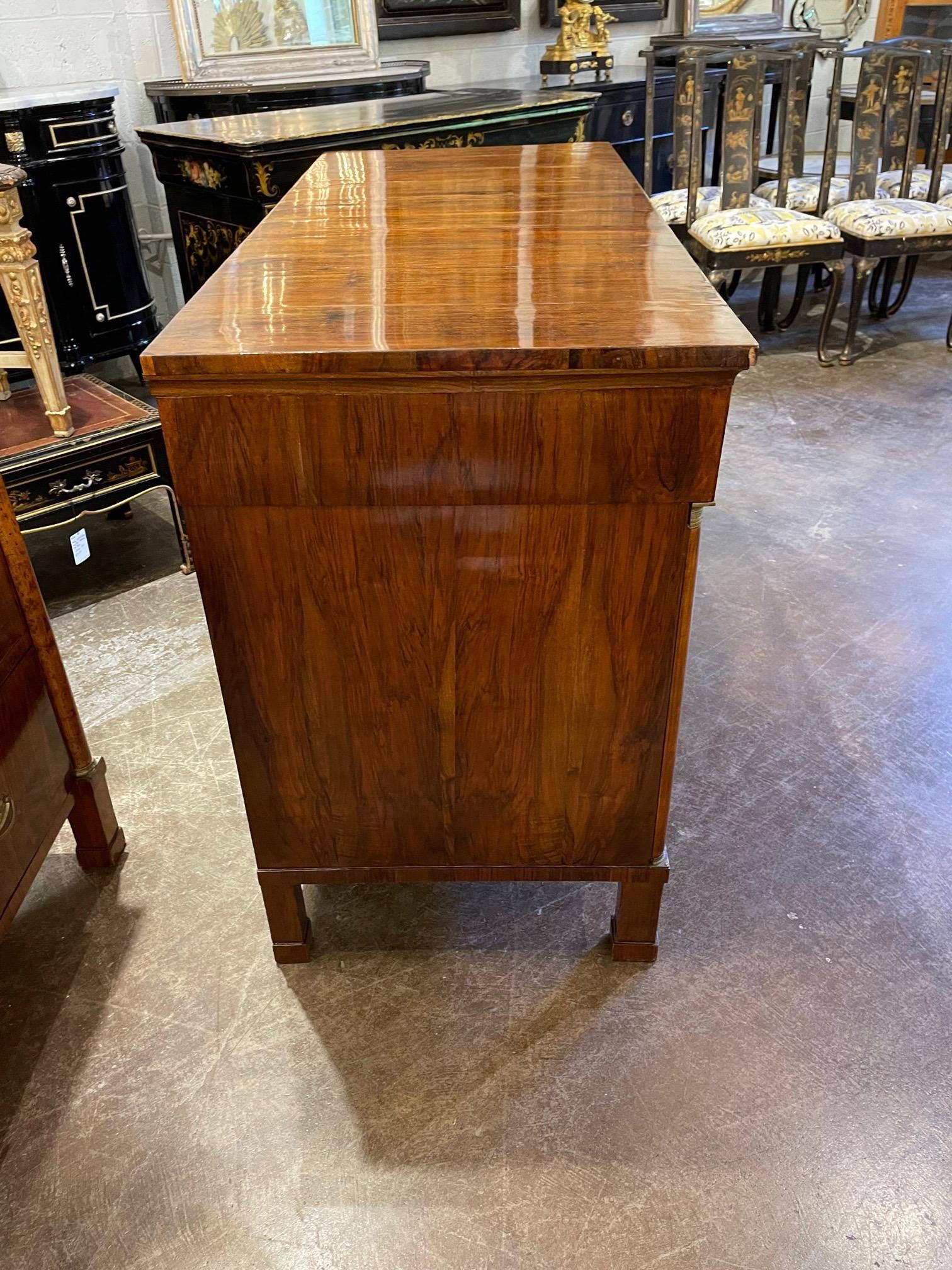 Pair of 19th Century French Empire Exotic Black Walnut Commodes 2