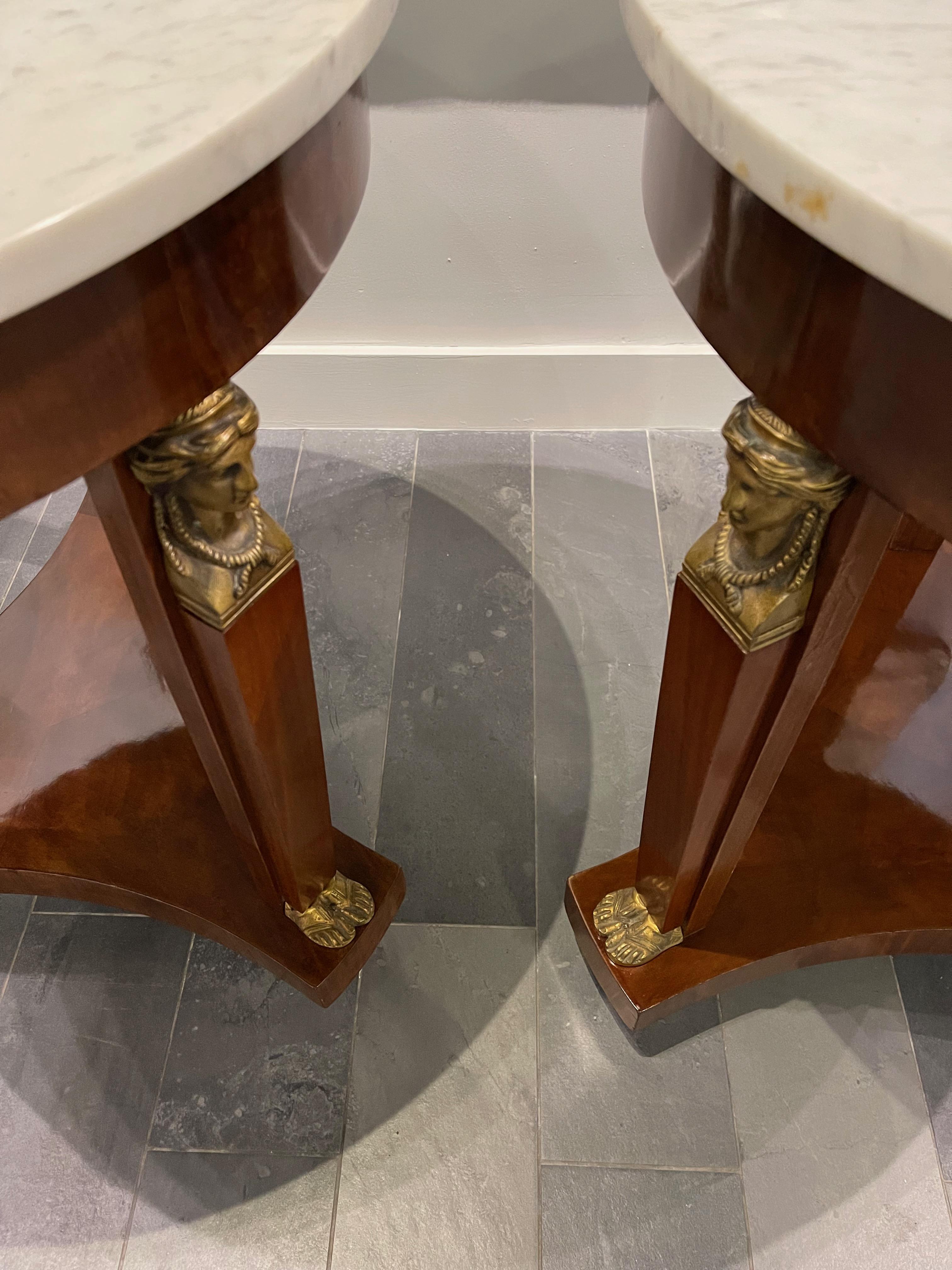 Pair of 19th Century French Empire in the Egyptian Revival Style Side Tables 7