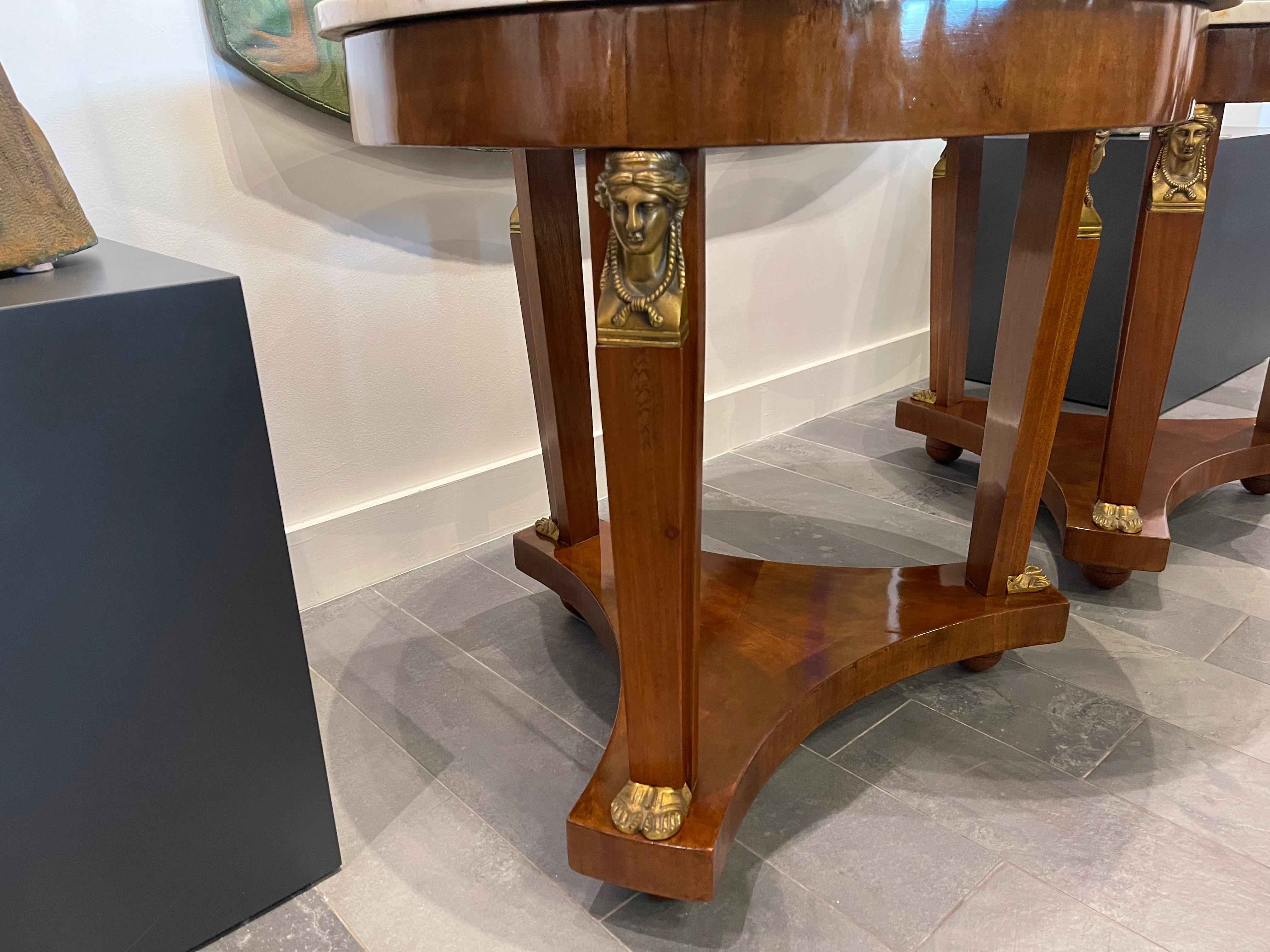 Pair of 19th Century French Empire in the Egyptian Revival Style Side Tables 9