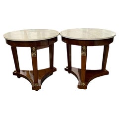 Pair of 19th Century French Empire in the Egyptian Revival Style Side Tables