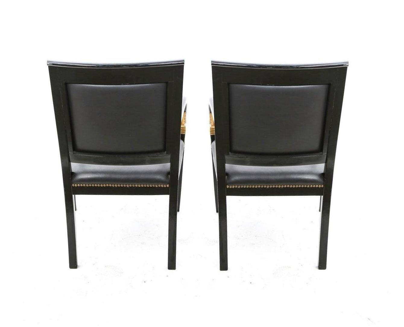 Pareja de Fauteuils Lacados Imperio Francés del Siglo XIX en venta 3