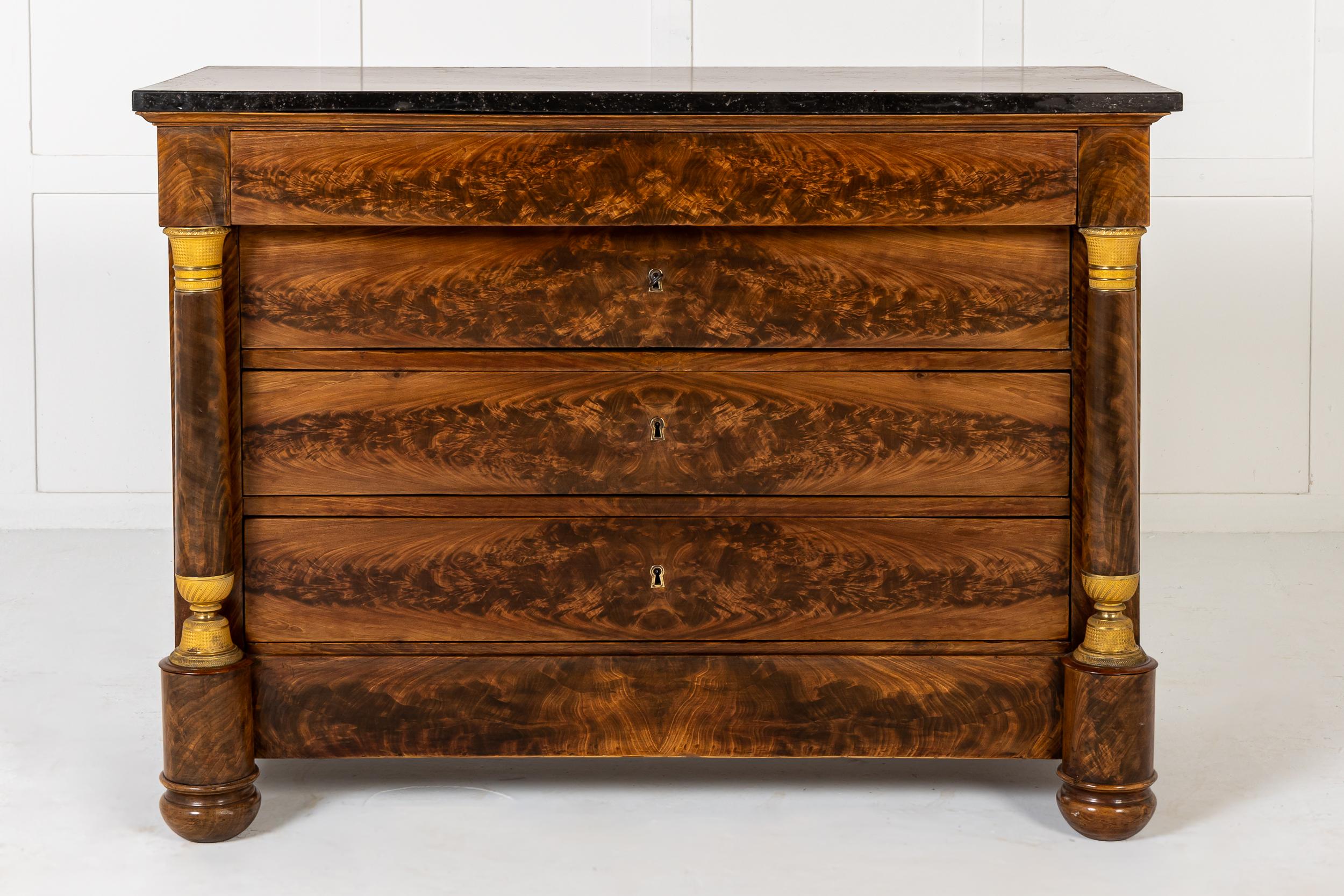Pair of 19th Century French Empire Period Mahogany Commodes In Excellent Condition In Gloucestershire, GB