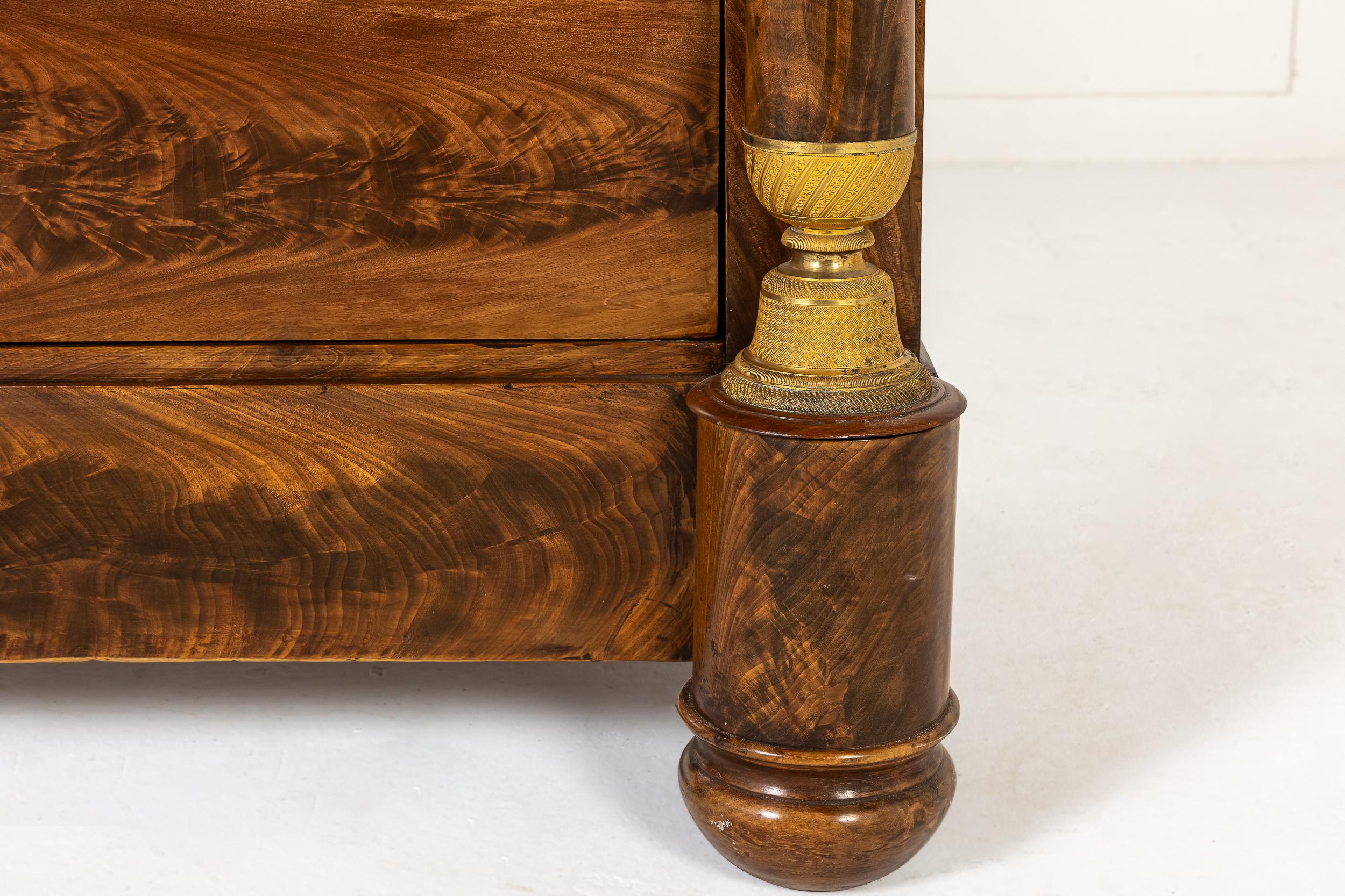 Pair of 19th Century French Empire Period Mahogany Commodes 2