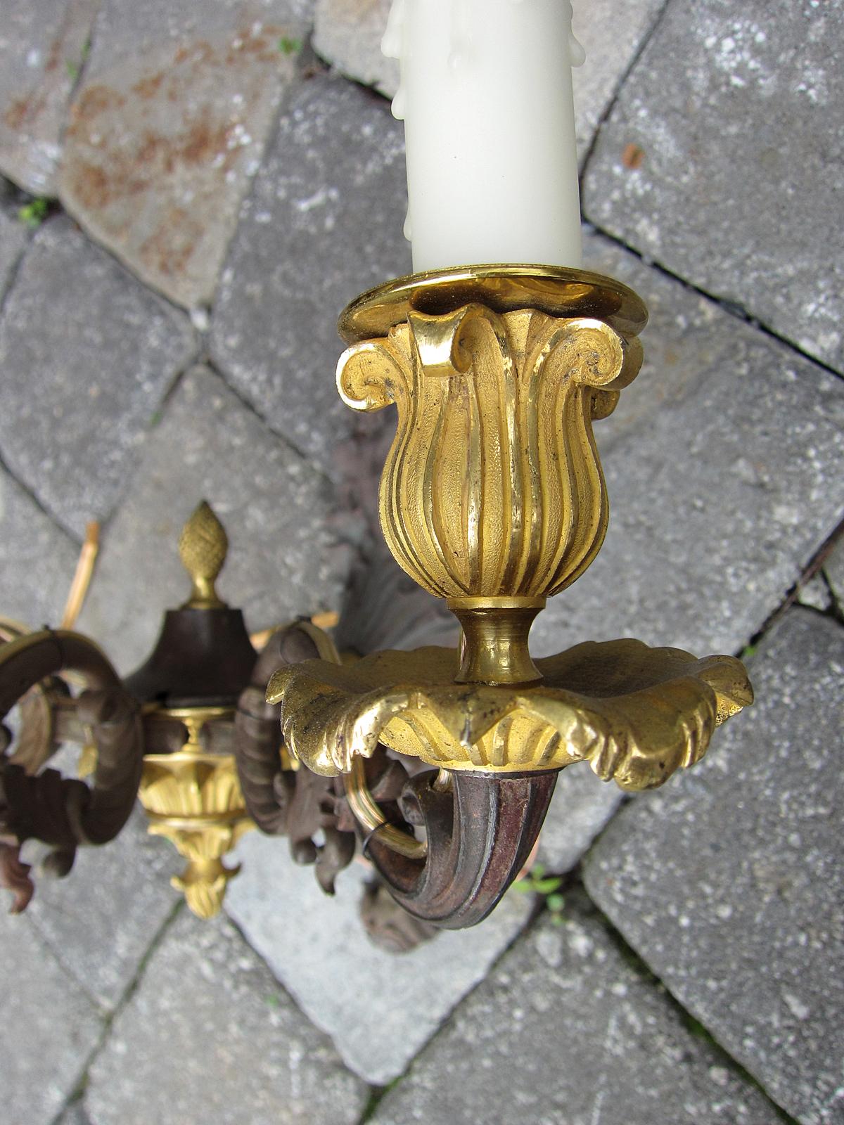 Pair of 19th Century French Empire Style Four-Arm Sconces For Sale 9