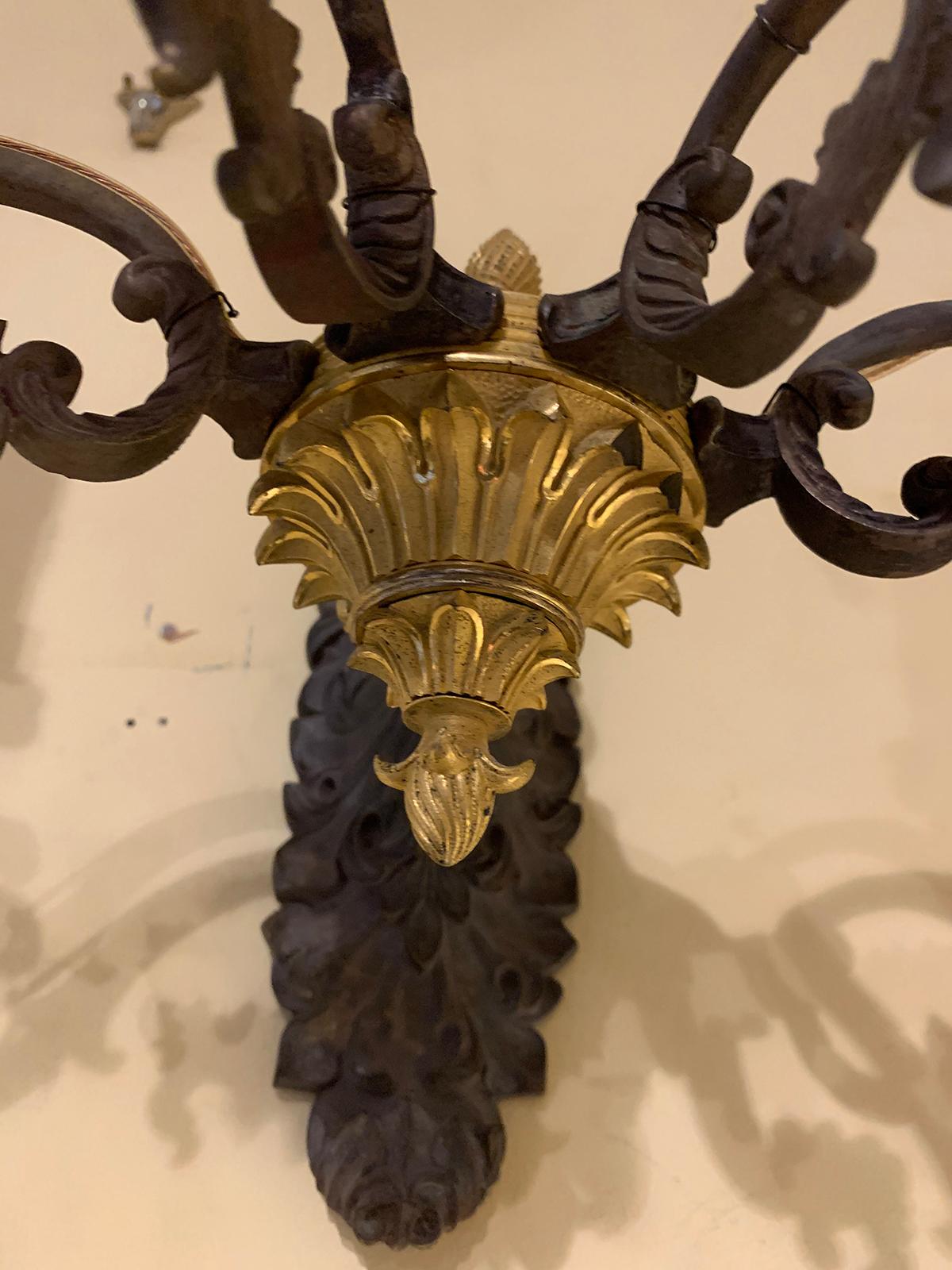 Pair of 19th Century French Empire Style Four-Arm Sconces For Sale 2