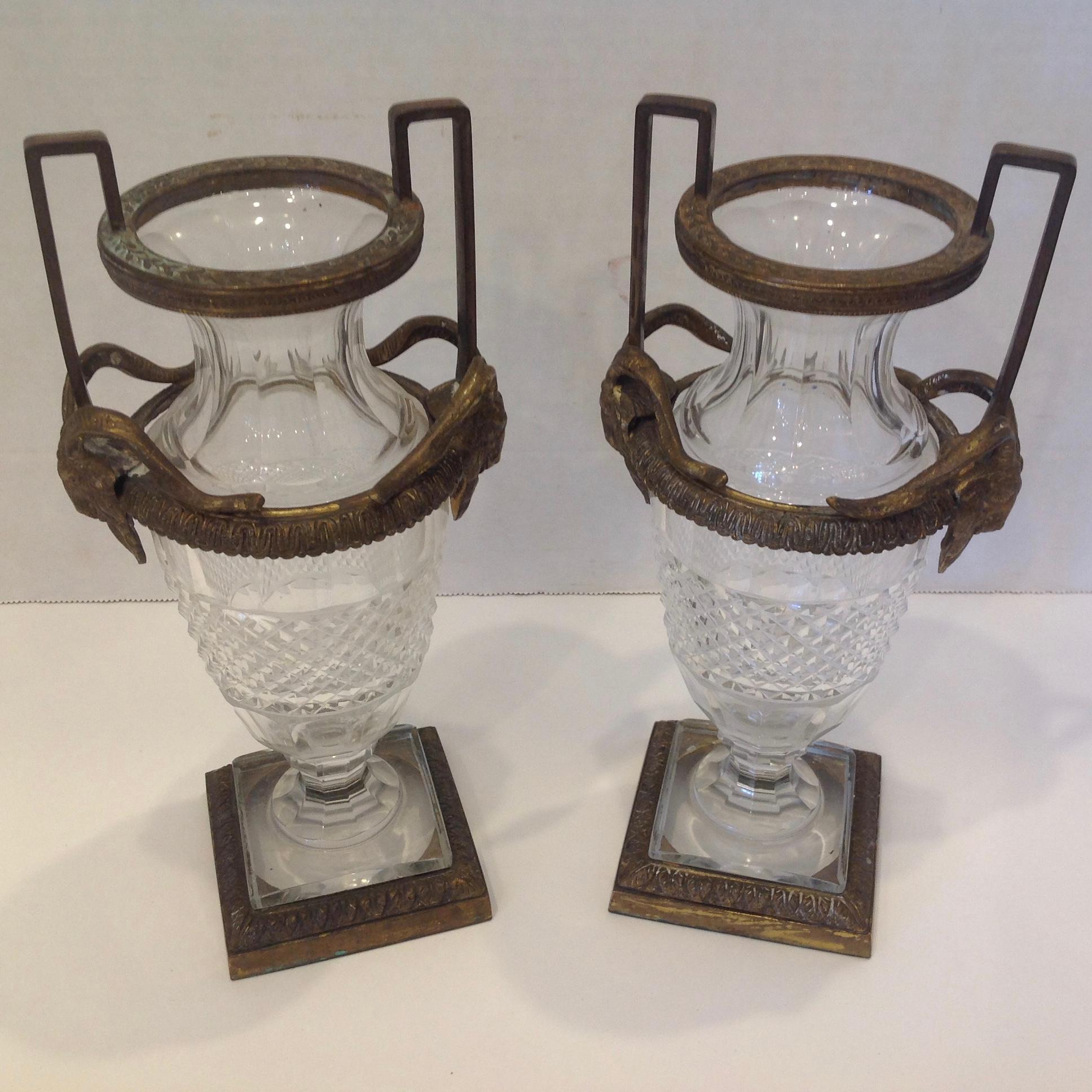Pair of 19th Century French Empire Style Urns In Good Condition In West Palm Beach, FL