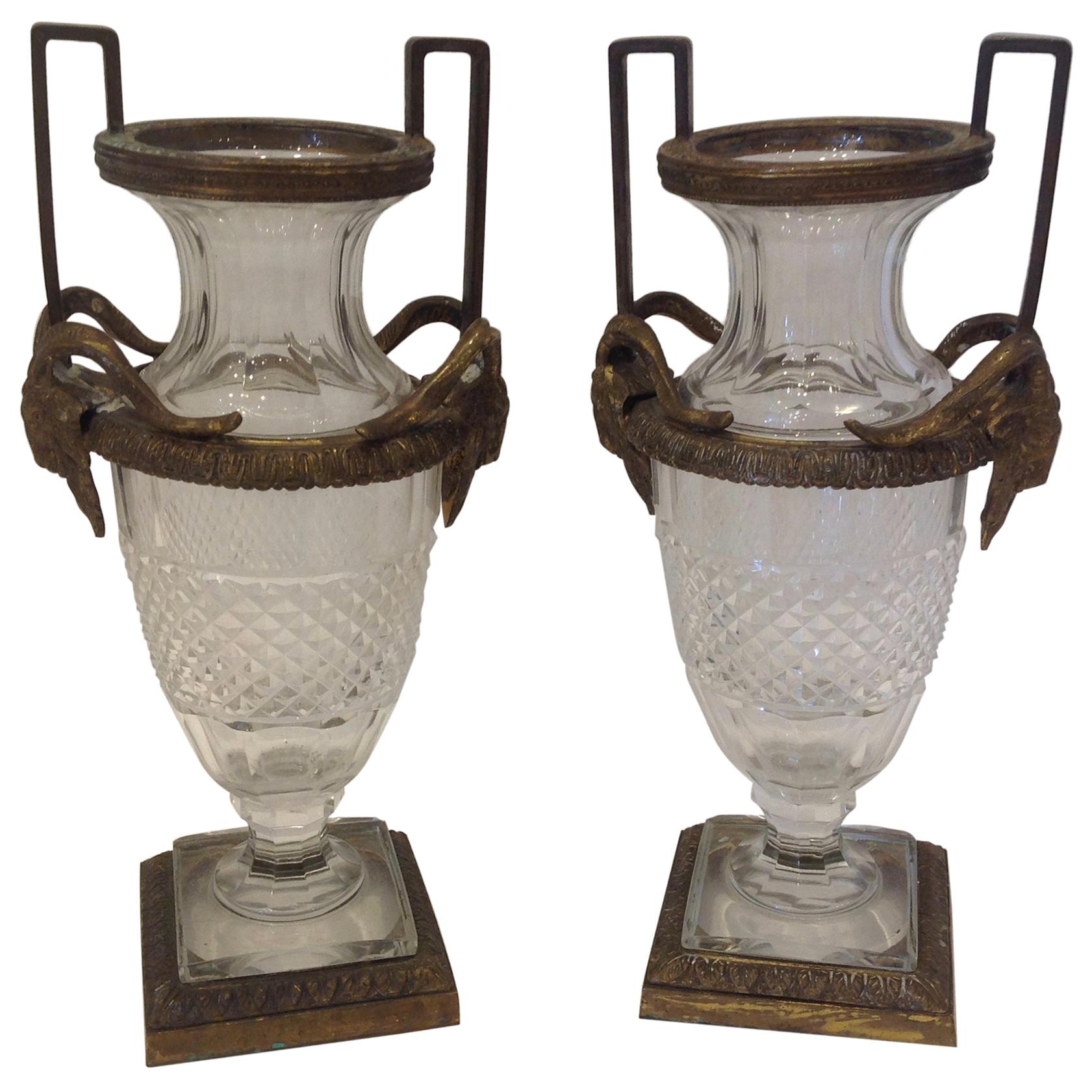 Pair of 19th Century French Empire Style Urns