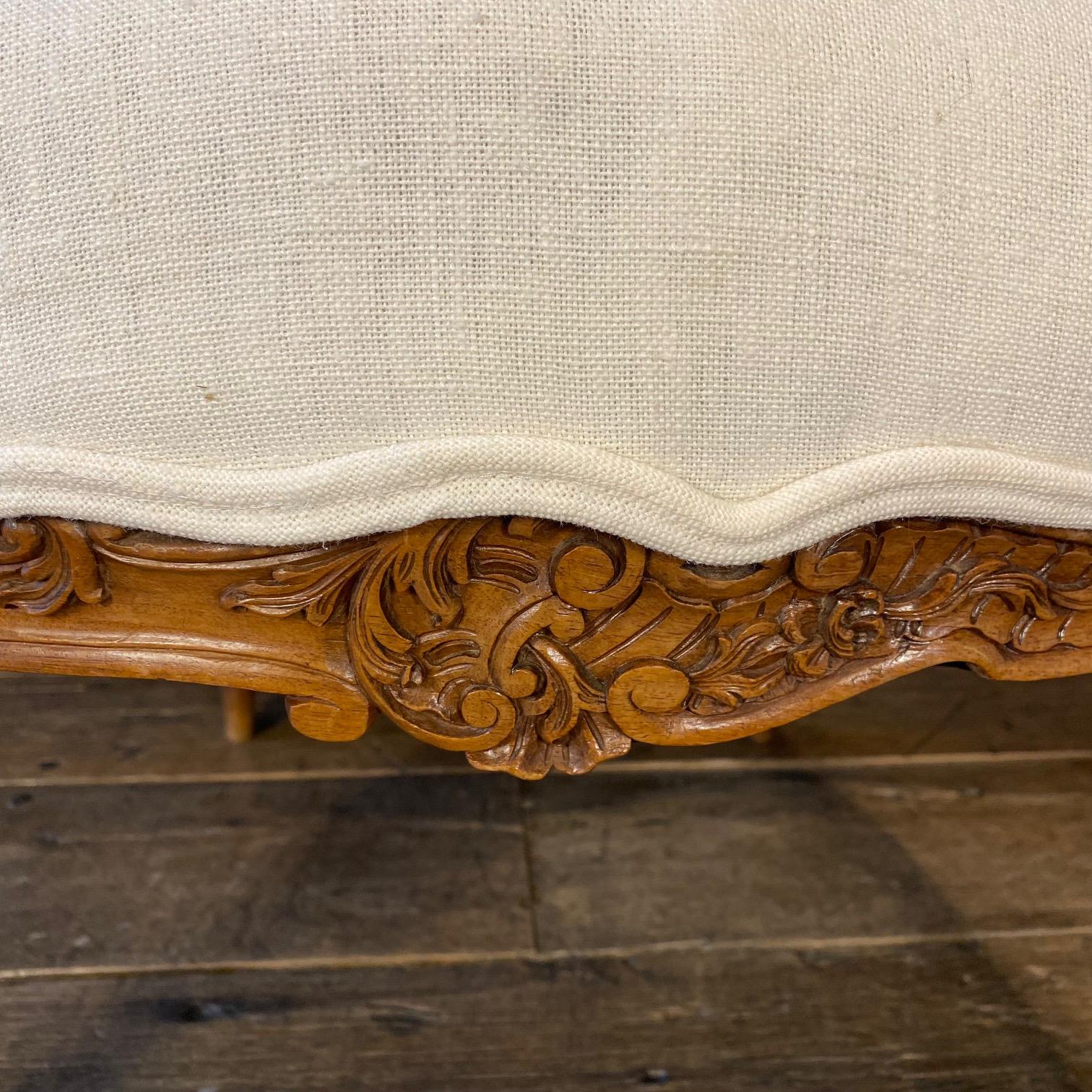 Upholstery Pair of 19th Century French Exquisitely Carved Louis XV Arm Chairs For Sale