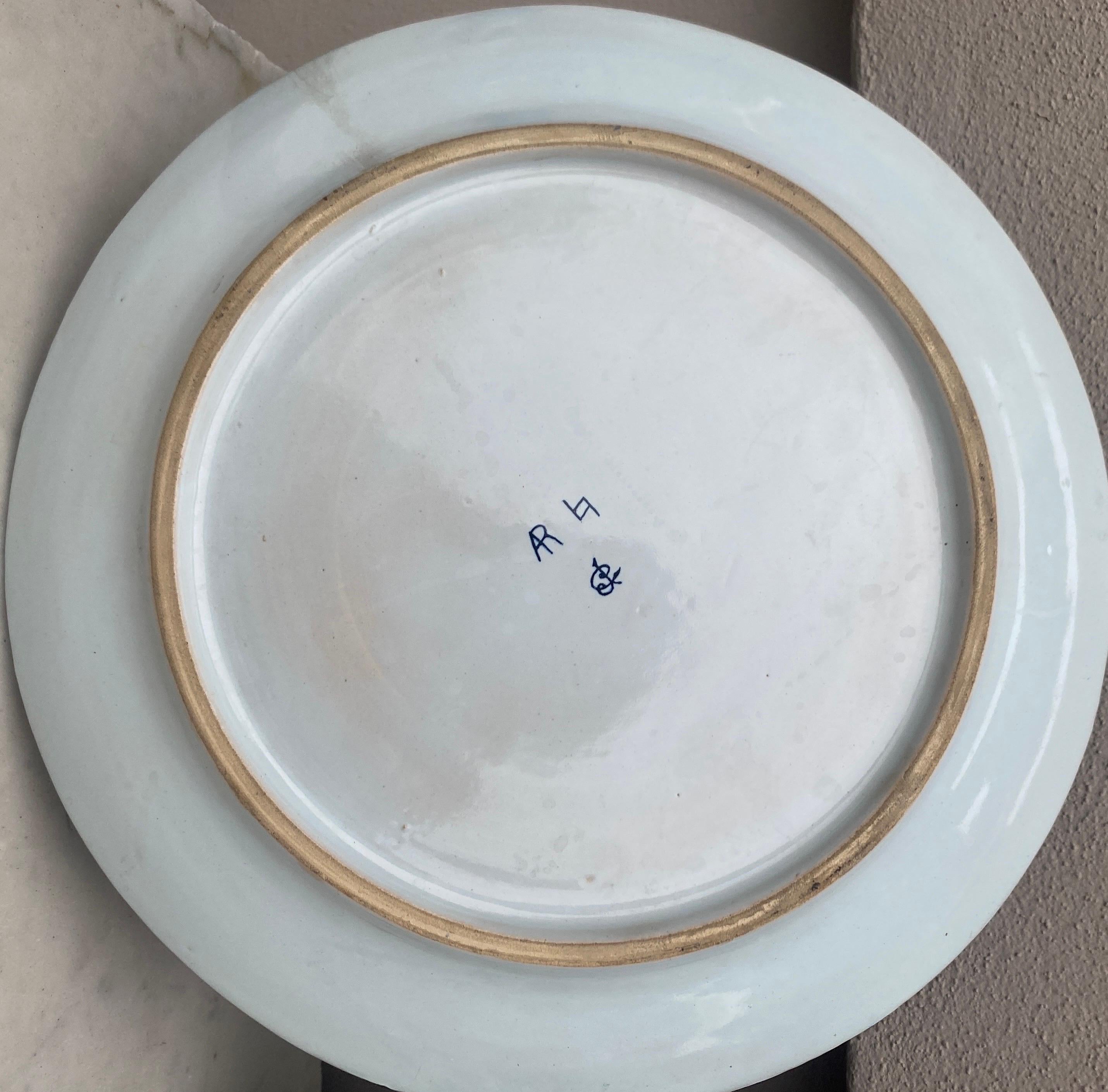 Pair of 19th Century French Faience Chinoiserie Platters Angouleme For Sale 5