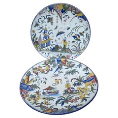 Pareja de fuentes de porcelana china francesa del siglo XIX Angouleme