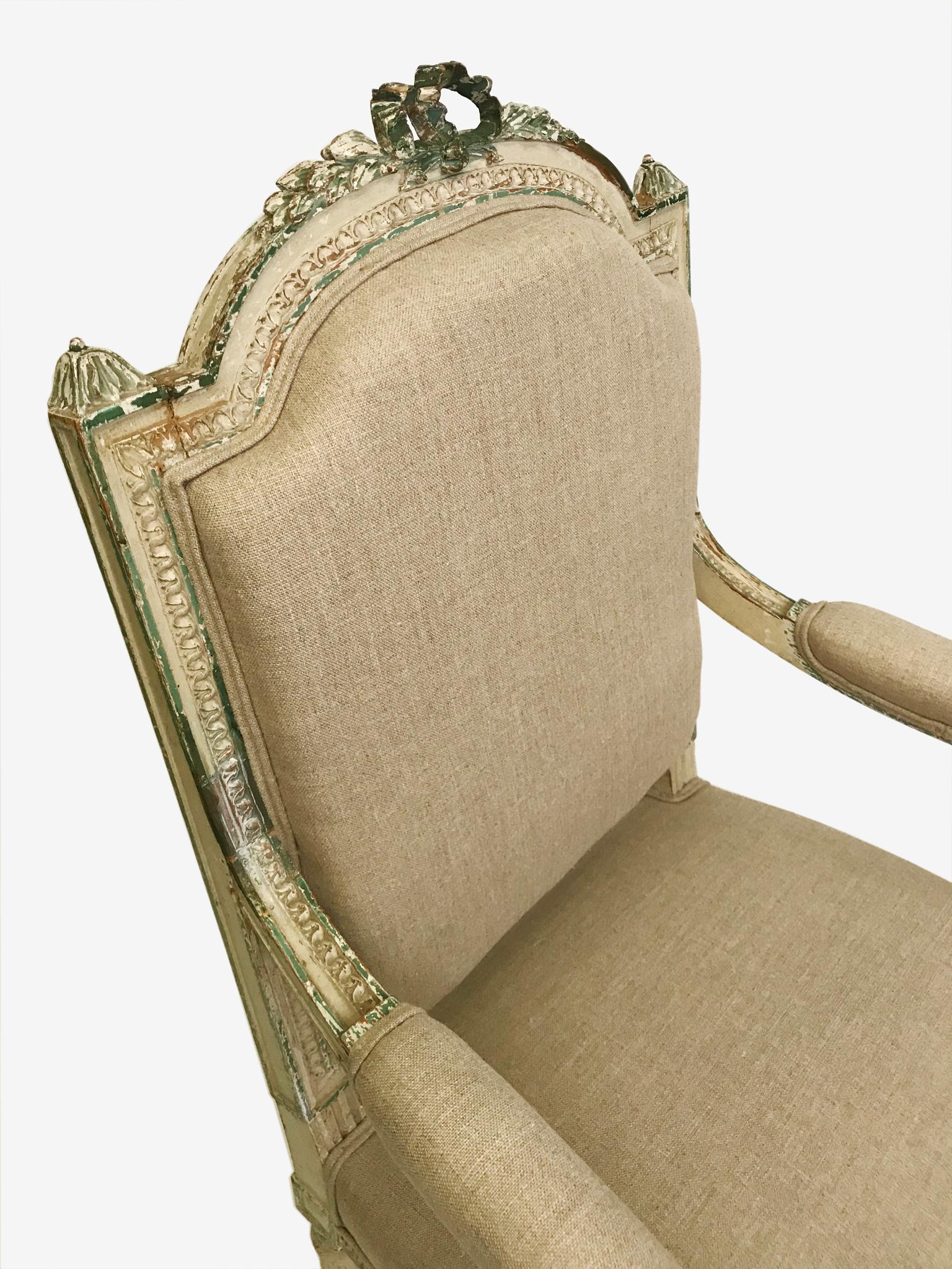 Late 19th Century FRENCH FAUTEILS ARMCHAIRS - 19th Century, hand carved, walnut frames.