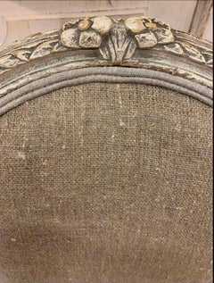 Pareja de sillones/sillones franceses del siglo XIX pintados y tapizados