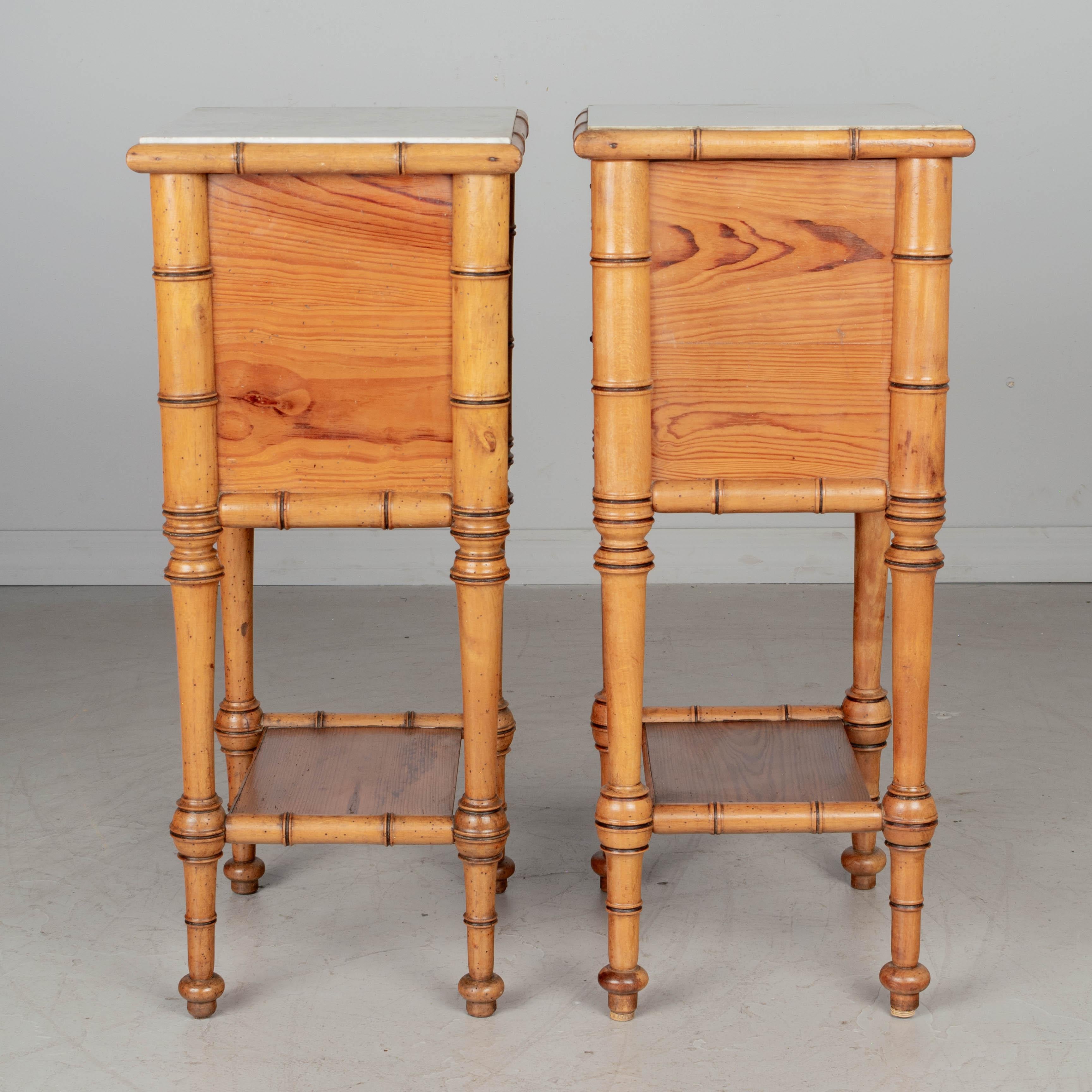 Pair of 19th Century French Faux Bamboo Nightstands In Good Condition In Winter Park, FL