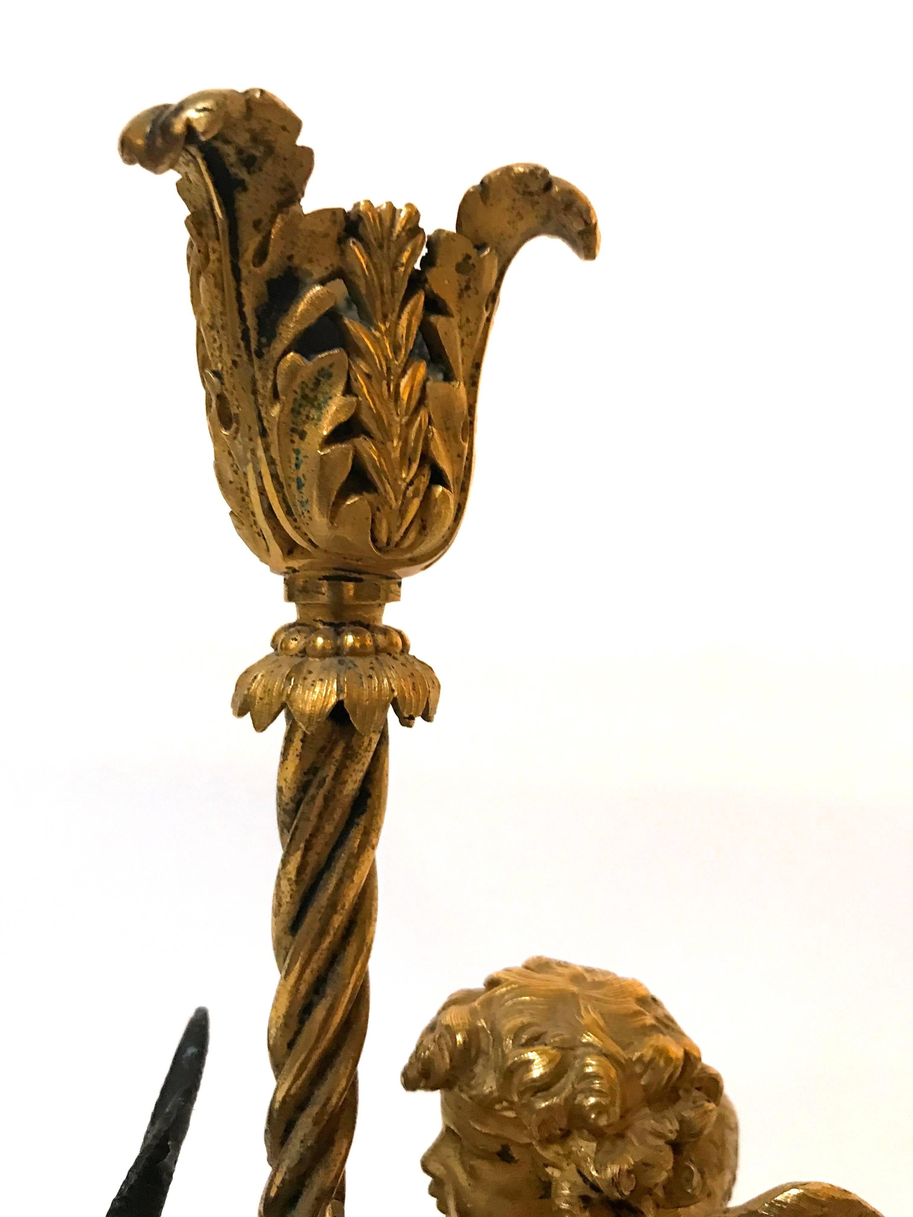 Pair of 19th Century French Figural Candlestands 1