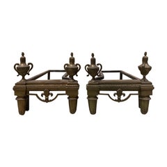 Pair of 19th Century French Fireplace Brass Chenets