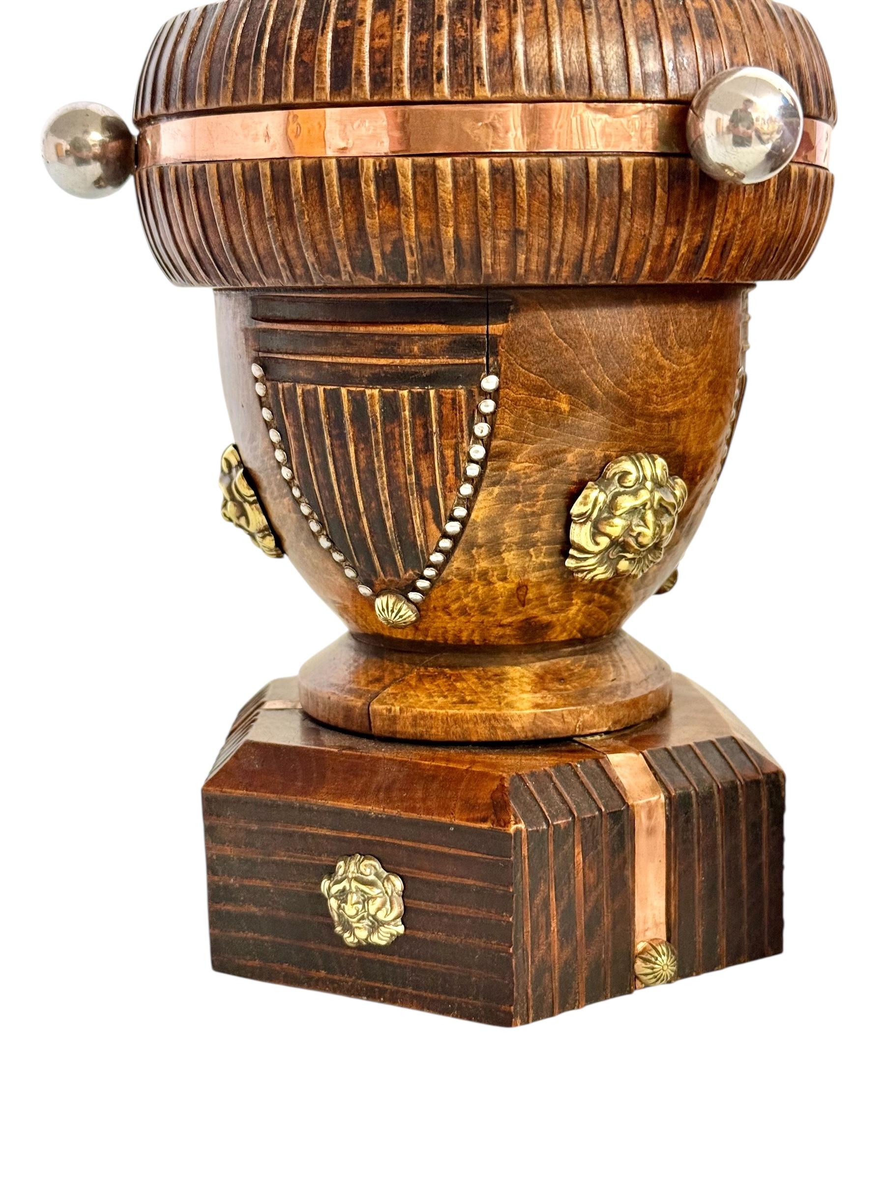 Pair of 19th Century French Folk Art Torchères with Gilt Brass Lion Heads For Sale 14