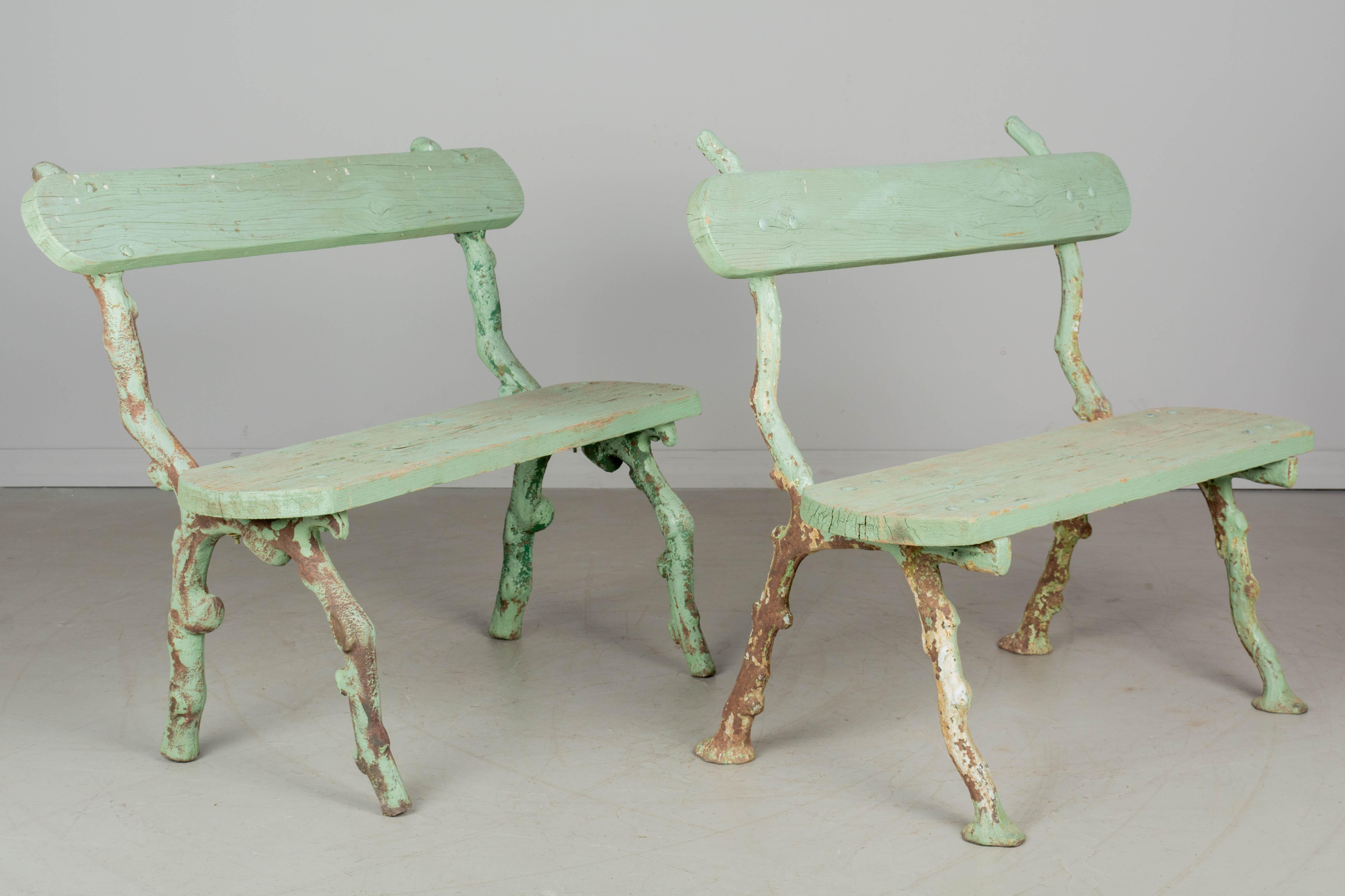 Beaux Arts Pair of 19th Century French Garden Benches