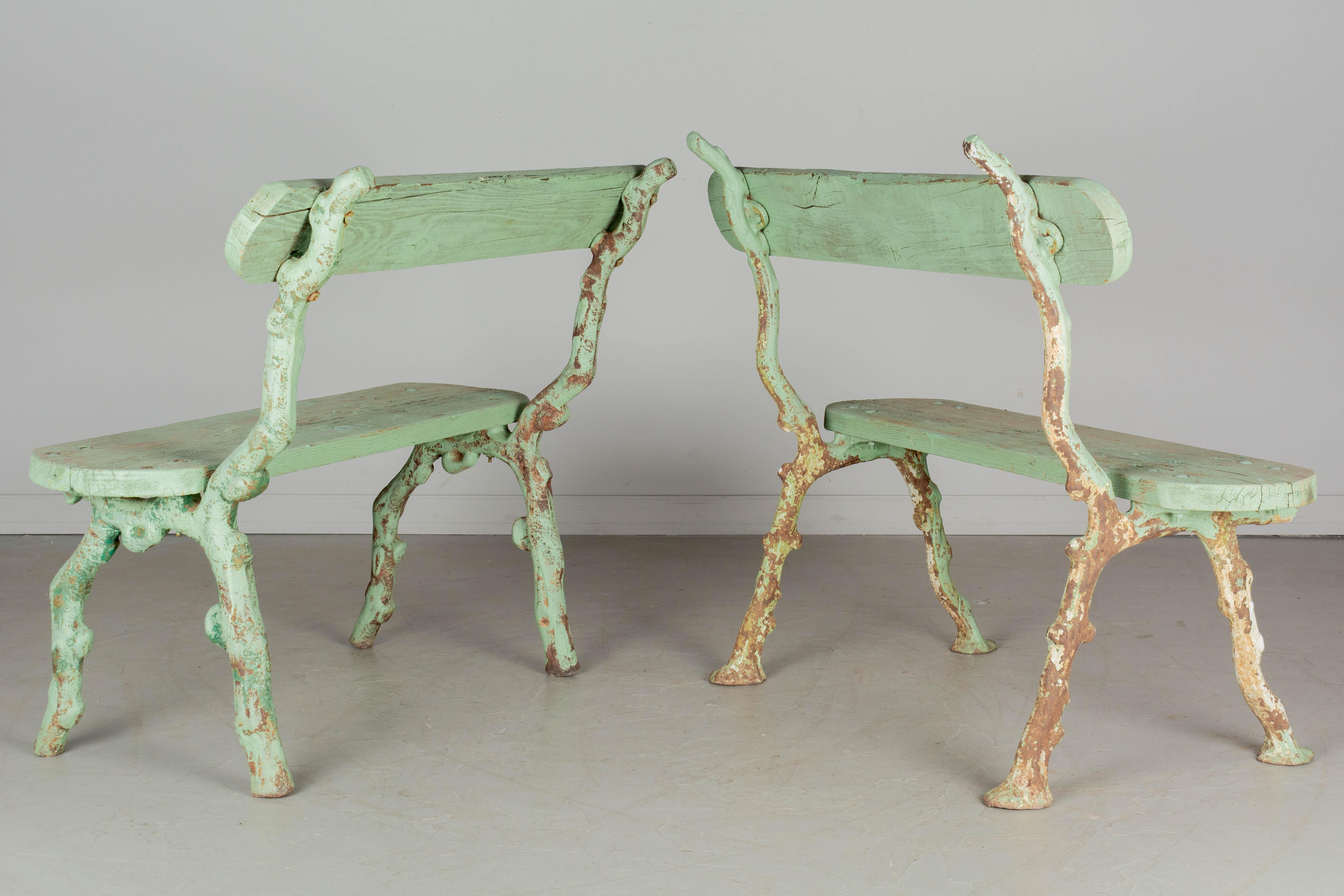 Iron Pair of 19th Century French Garden Benches