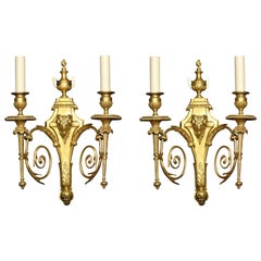 Pair of 19th Century French Gilded Bronze Wall Lights