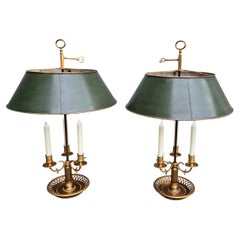 Pair of 19th Century French Gilt Bronze Bouillotte Candelabras