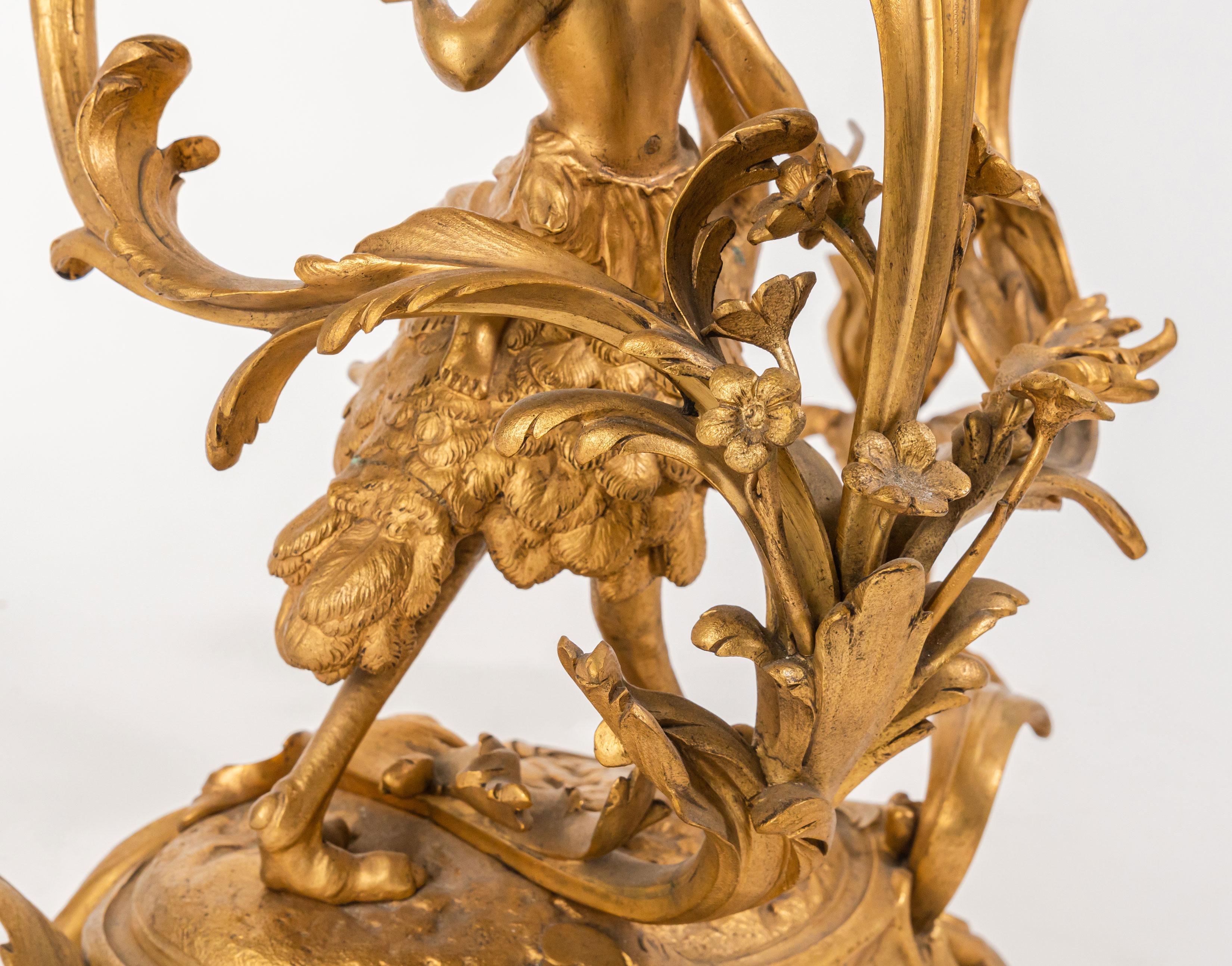 Pair Of 19th Century French Gilt Bronze Candelabras, France, Circa 1880 For Sale 2
