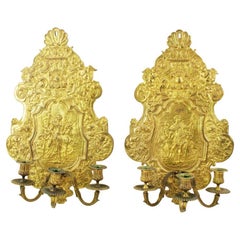  Pair of 19th century French Gilt Bronze Candle Sconces of Diana The Huntress