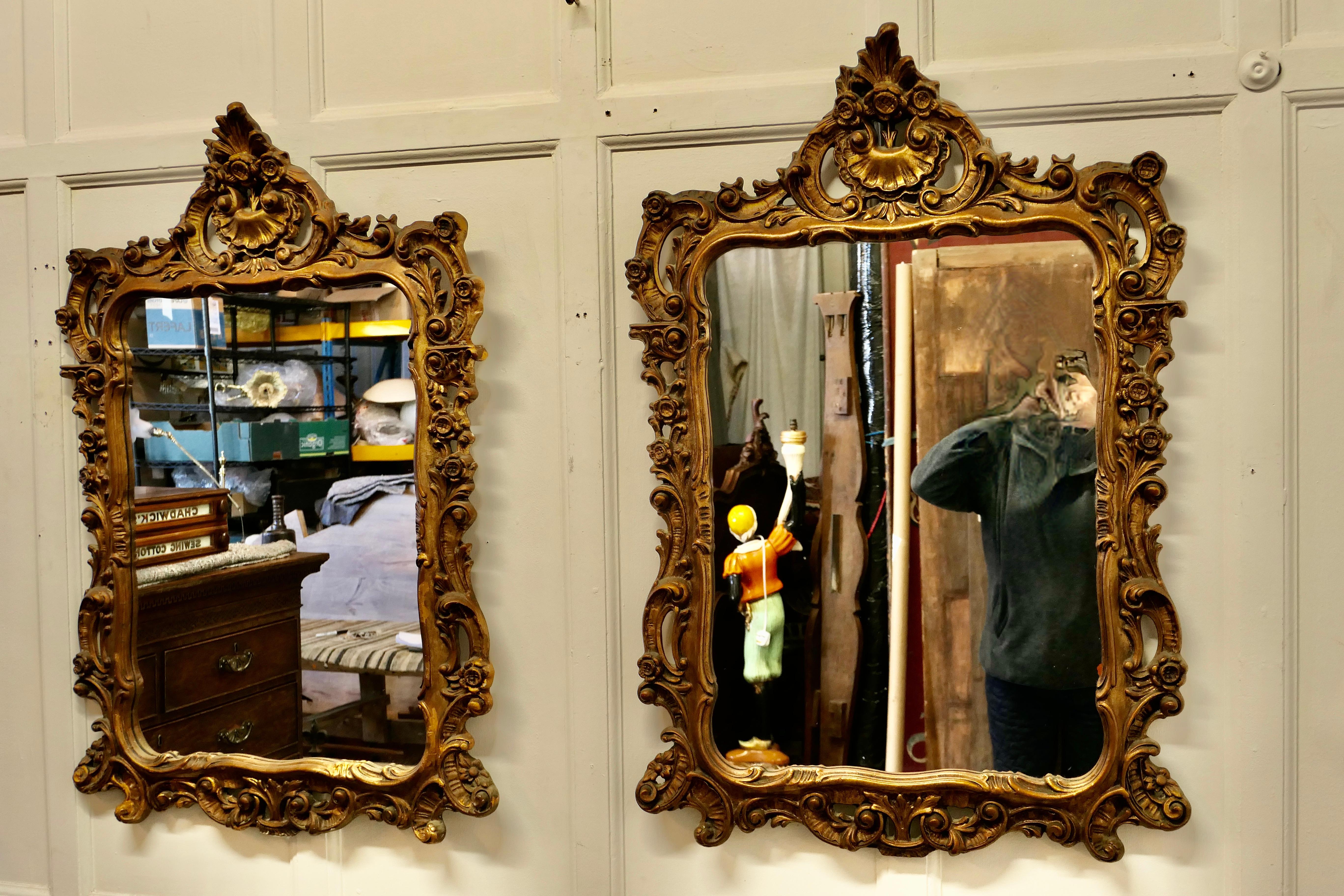 Pair of 19th Century French Gilt Mirrors In Good Condition For Sale In Chillerton, Isle of Wight