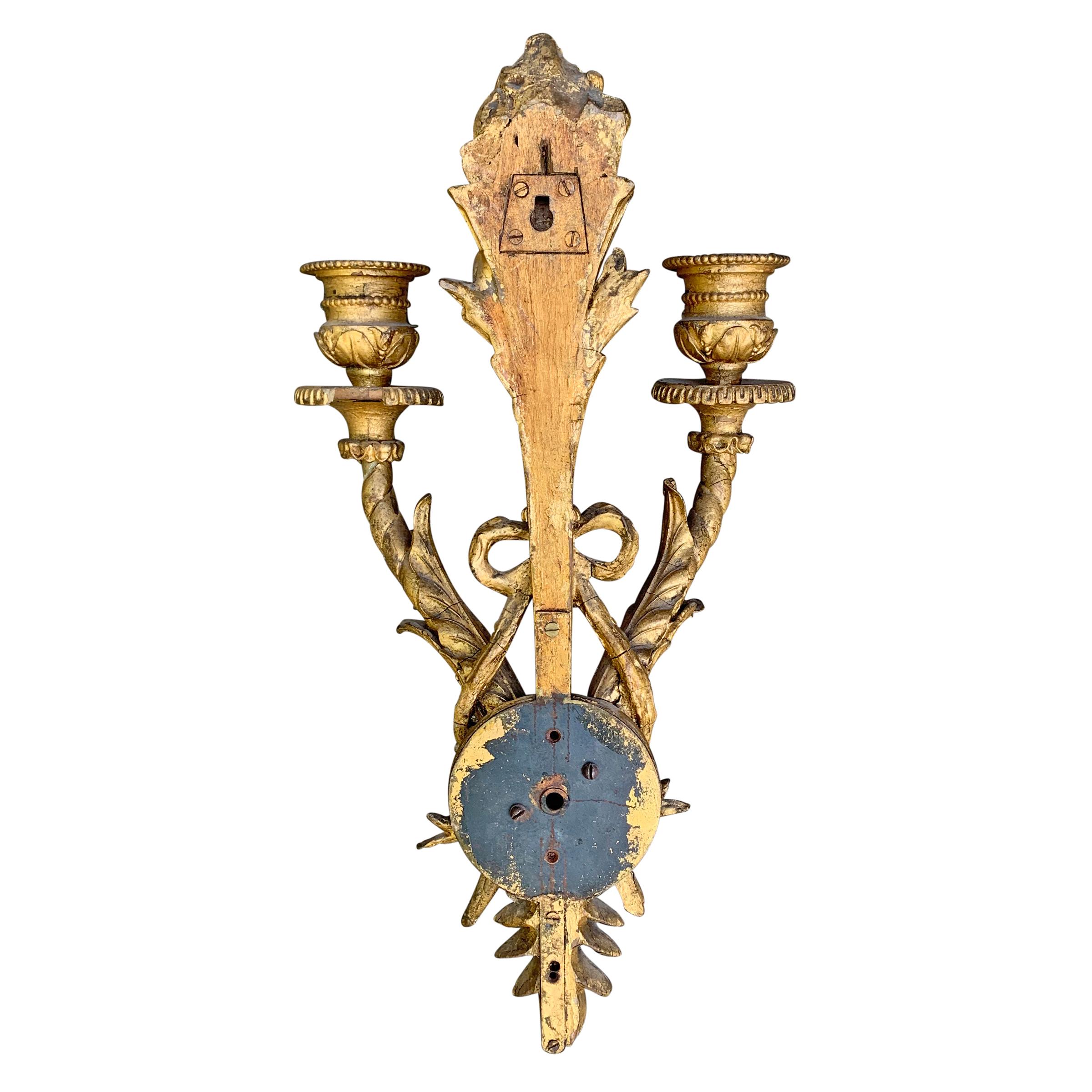 Pair of 19th Century French Giltwood Sconces 6