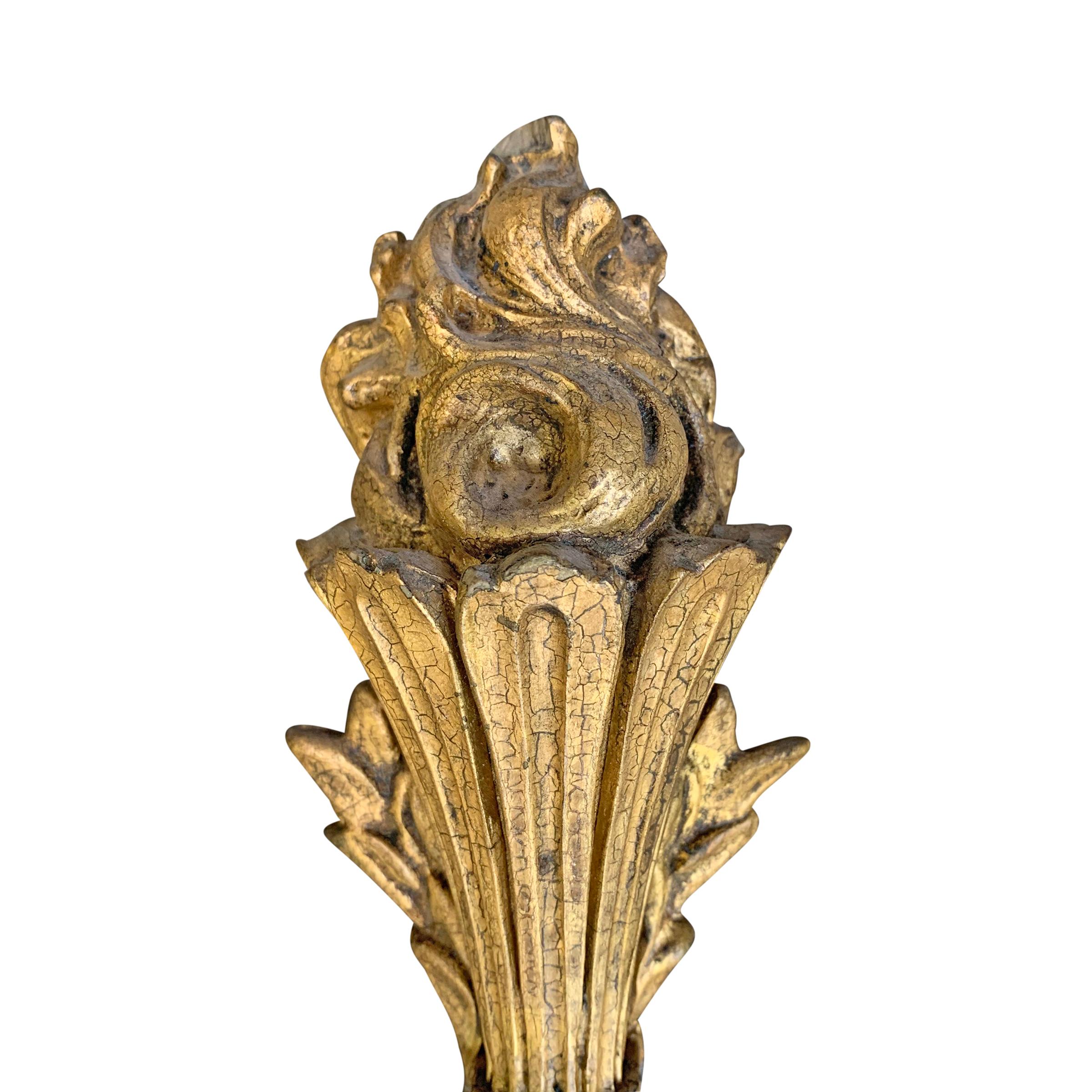 Pair of 19th Century French Giltwood Sconces In Good Condition In Chicago, IL