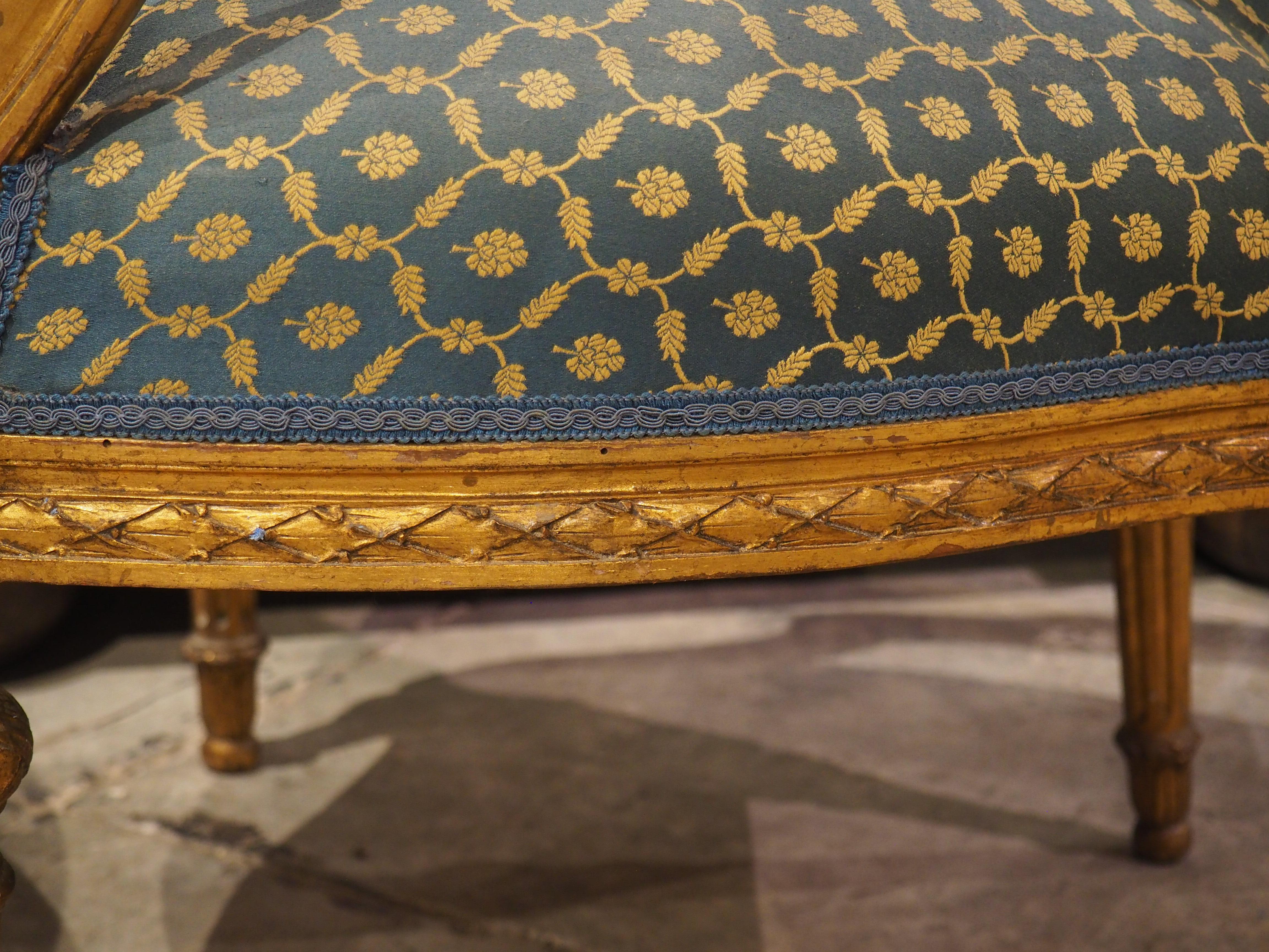 Pair of 19th Century French Giltwood Louis XVI Style Médaillon Armchairs For Sale 11