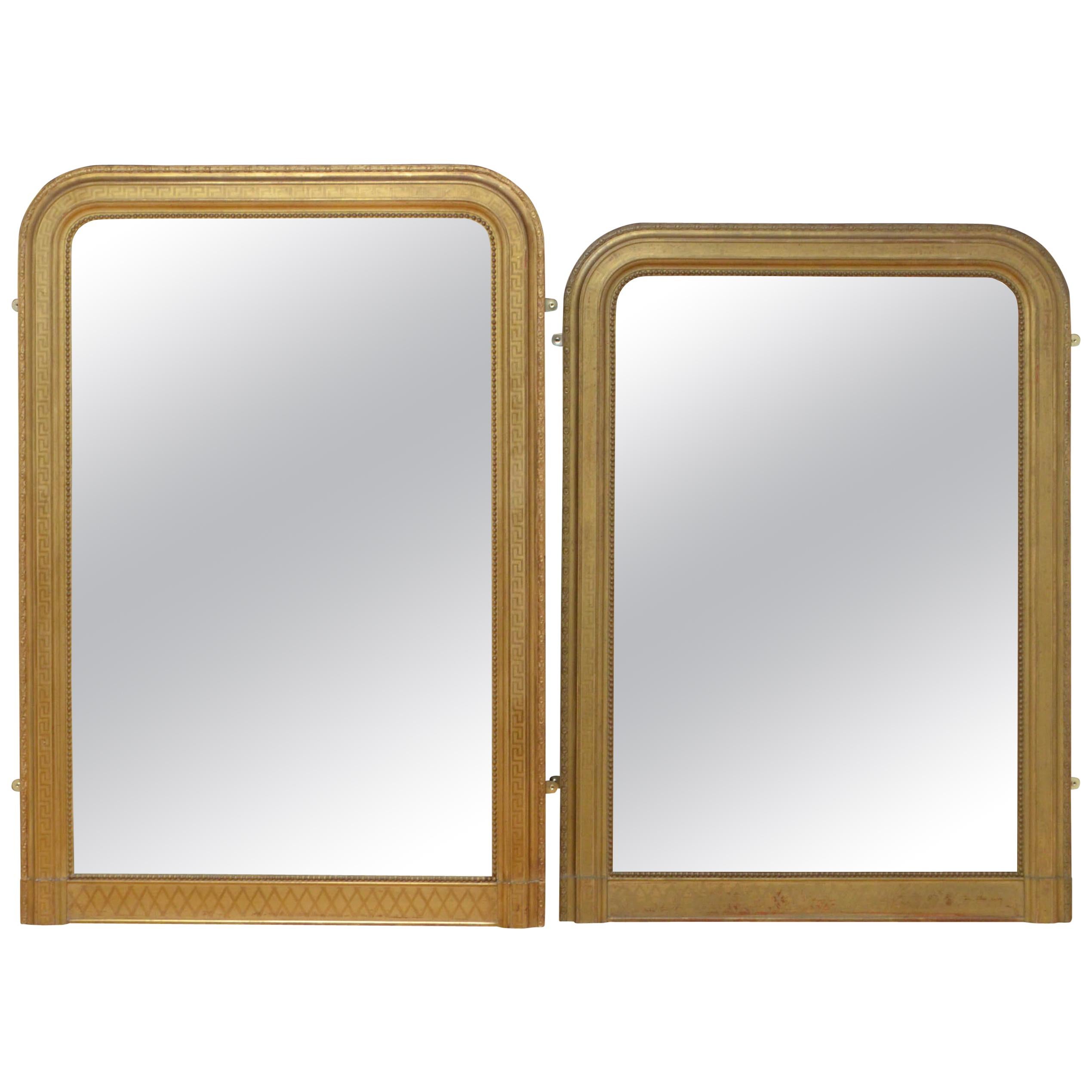 Pair of 19th Century French Giltwood Mirrors