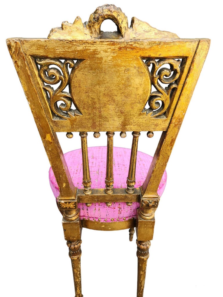 Pair of 19th Century French Giltwood Side Chairs For Sale at 1stDibs