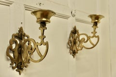 Pair of 19th Century French Gothic Brass Wall Sconces