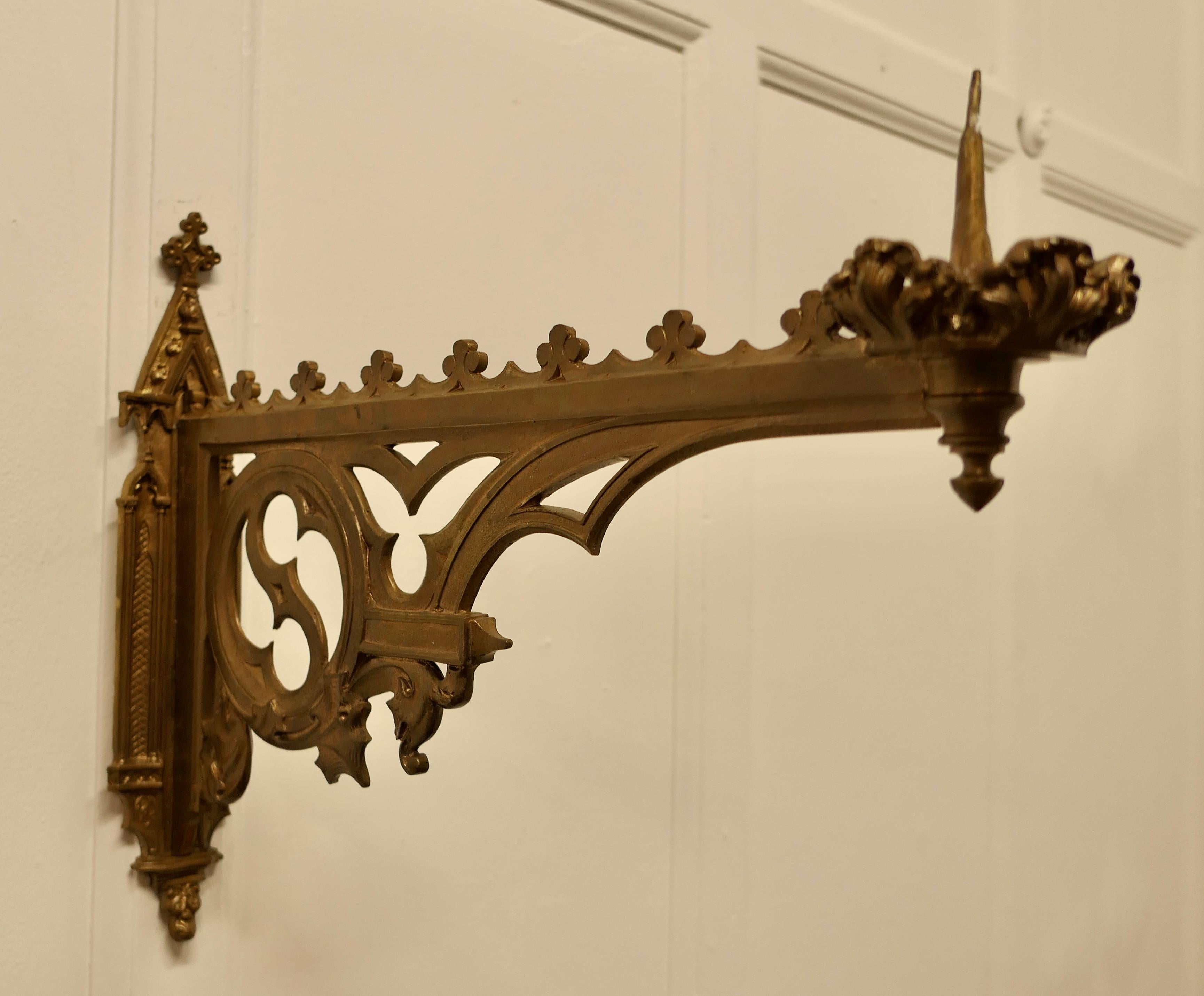 Arts and Crafts Pair of 19th Century French Gothic Wall Sconces For Sale